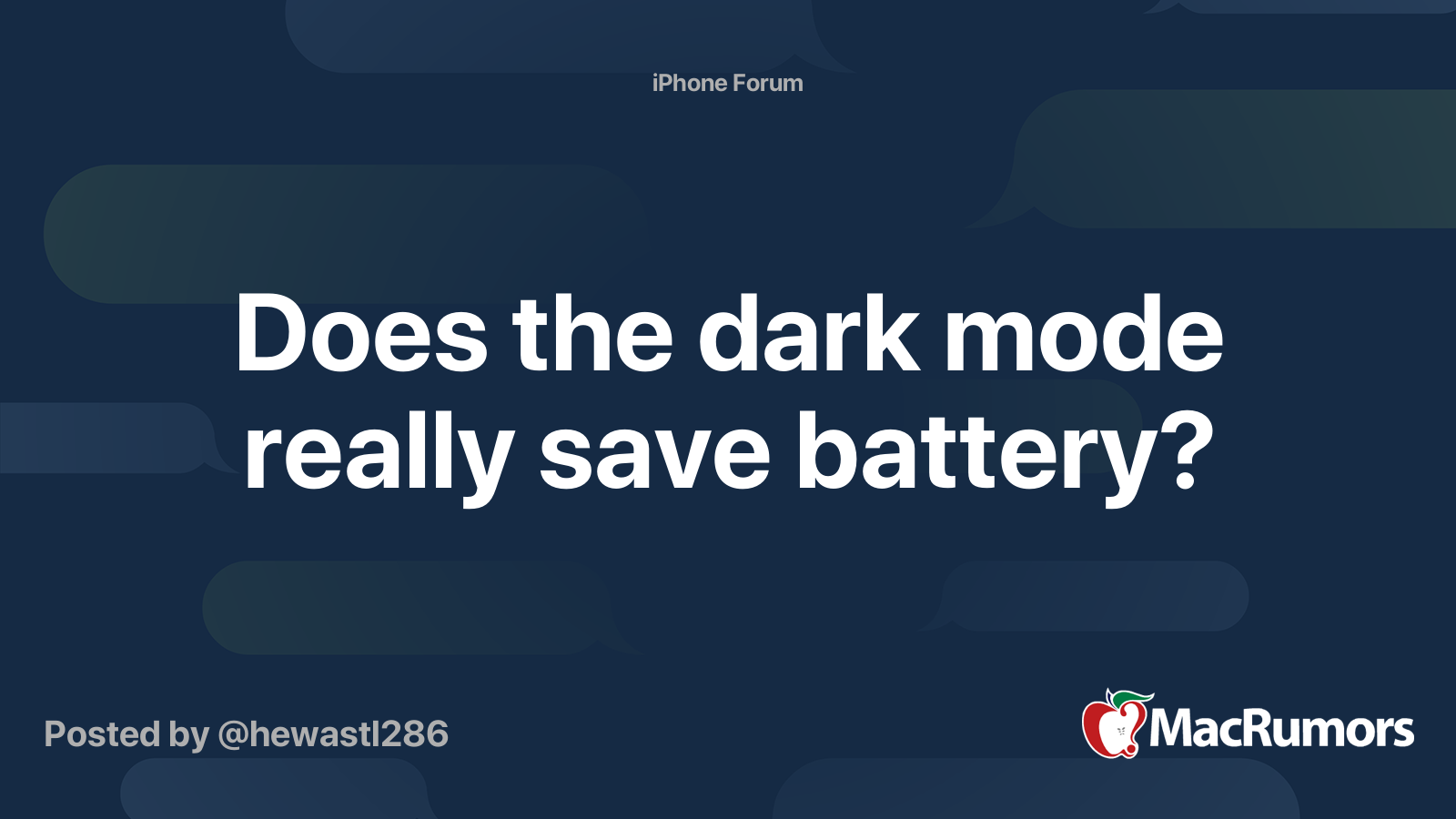 Does the dark mode really save battery? MacRumors Forums