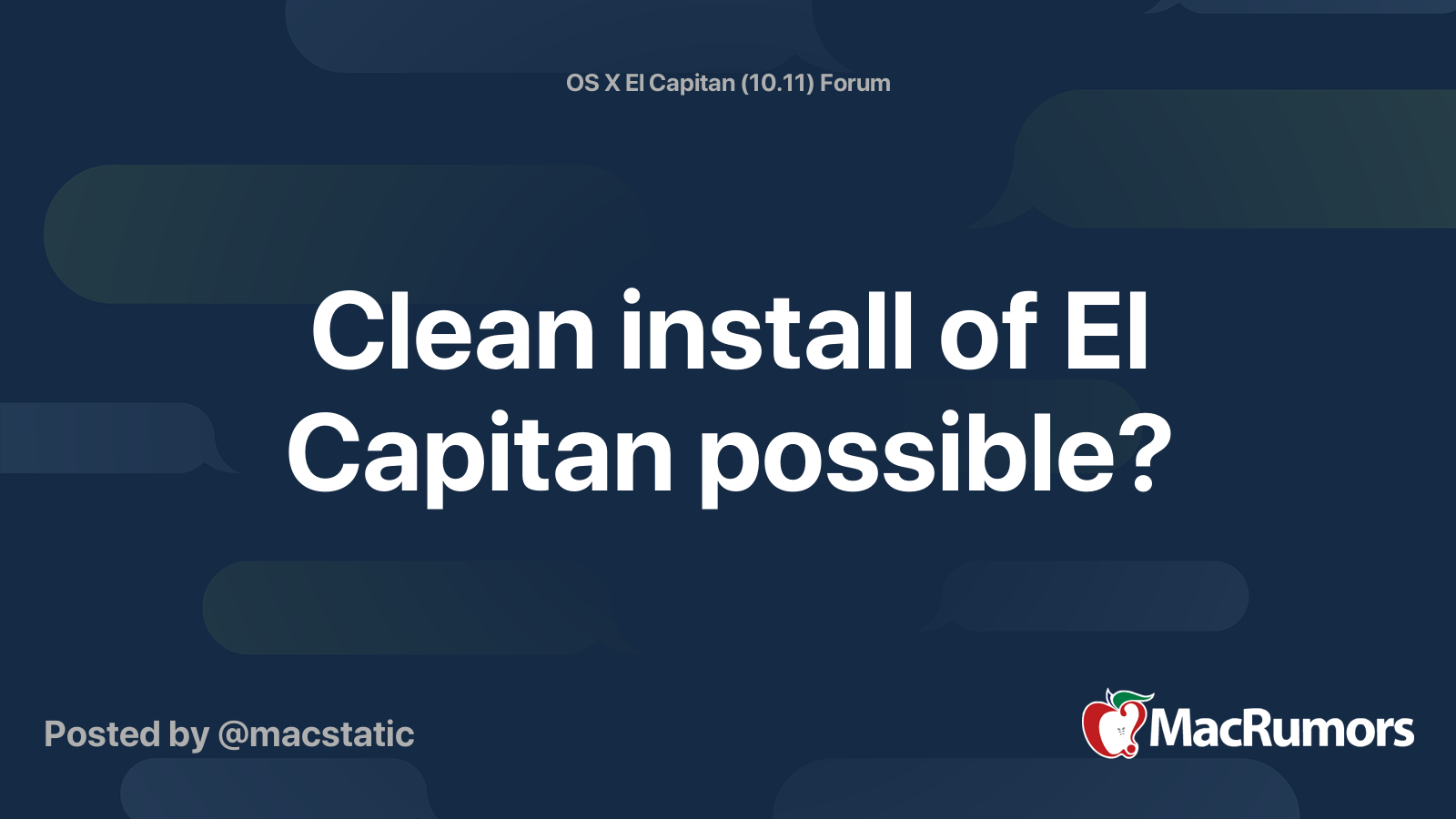 Clean Install El Capitan Without Usb