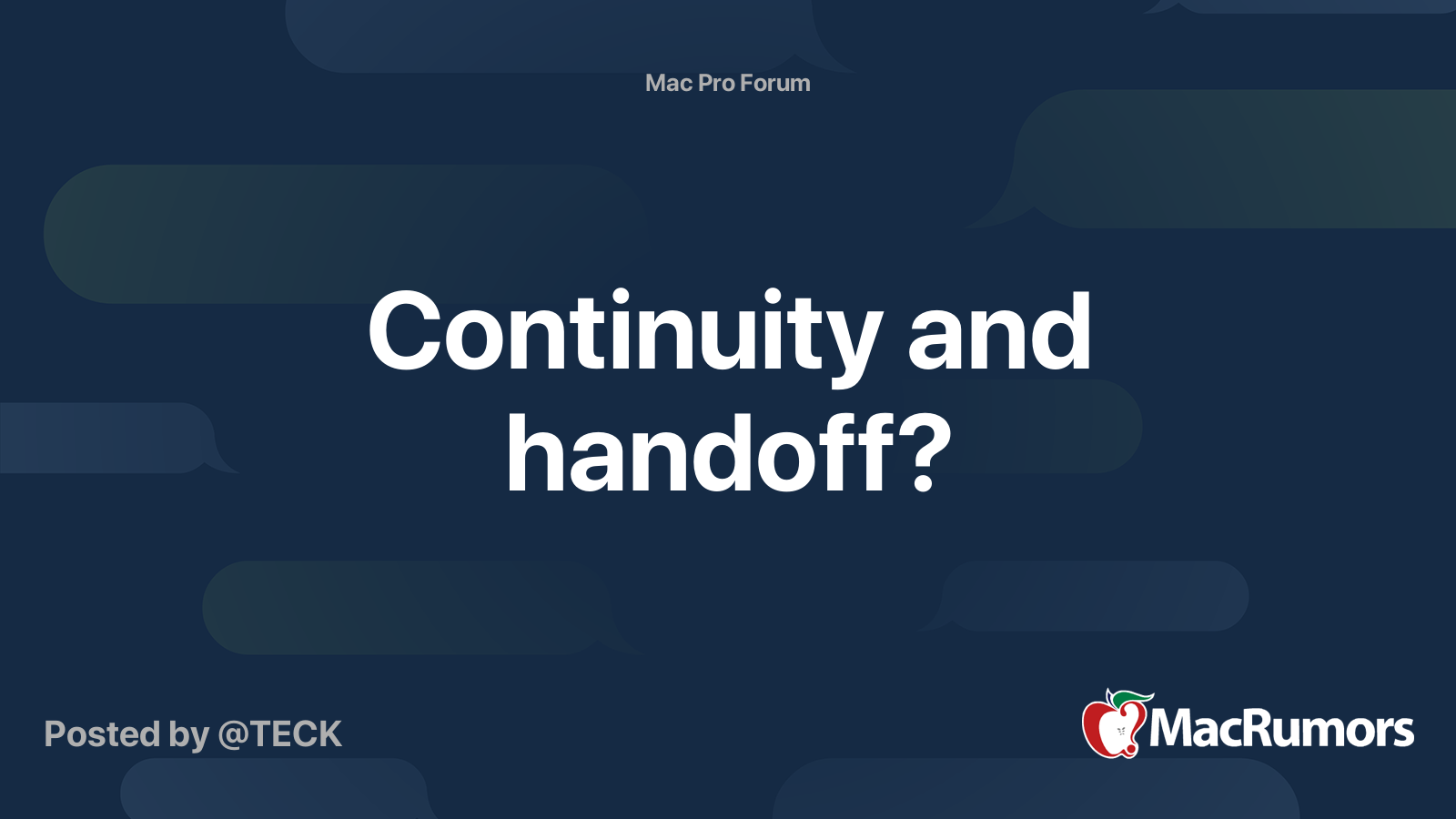 Continuity and handoff? MacRumors Forums