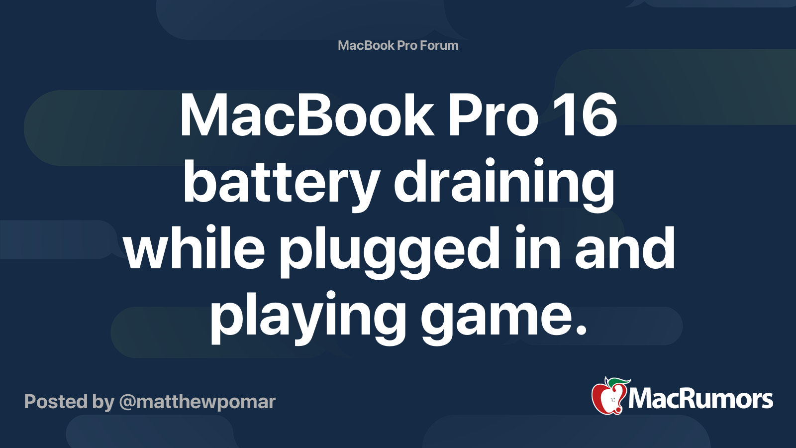 MacBook Pro 16 battery draining while plugged in and playing game