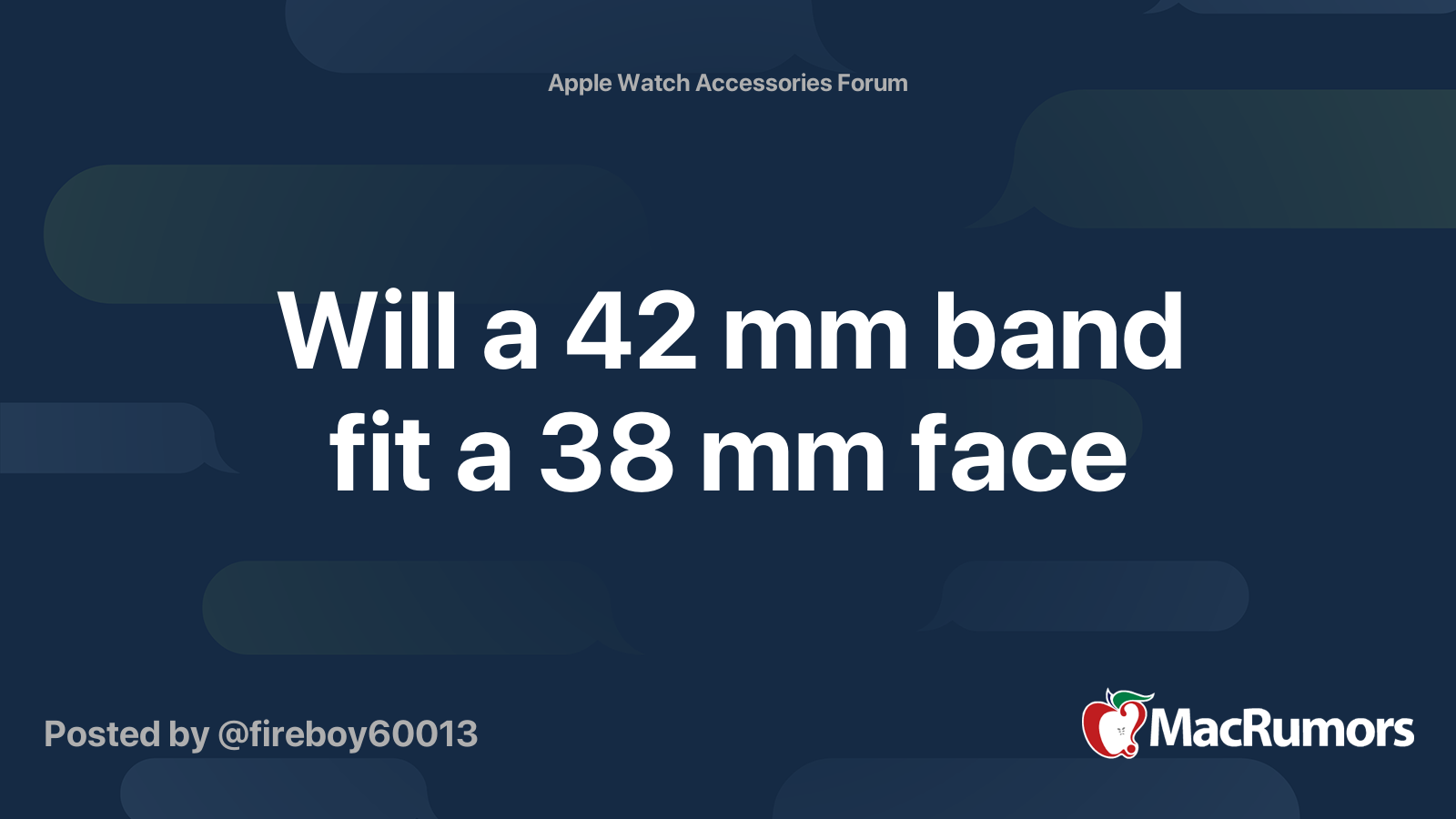 Will a 42 mm band fit a 38 mm face MacRumors Forums