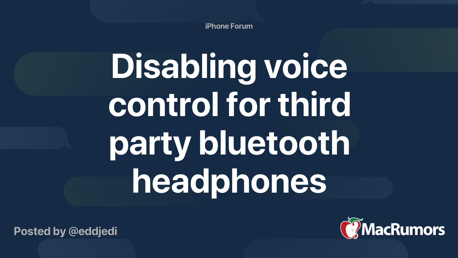 Disabling voice control for third party bluetooth headphones