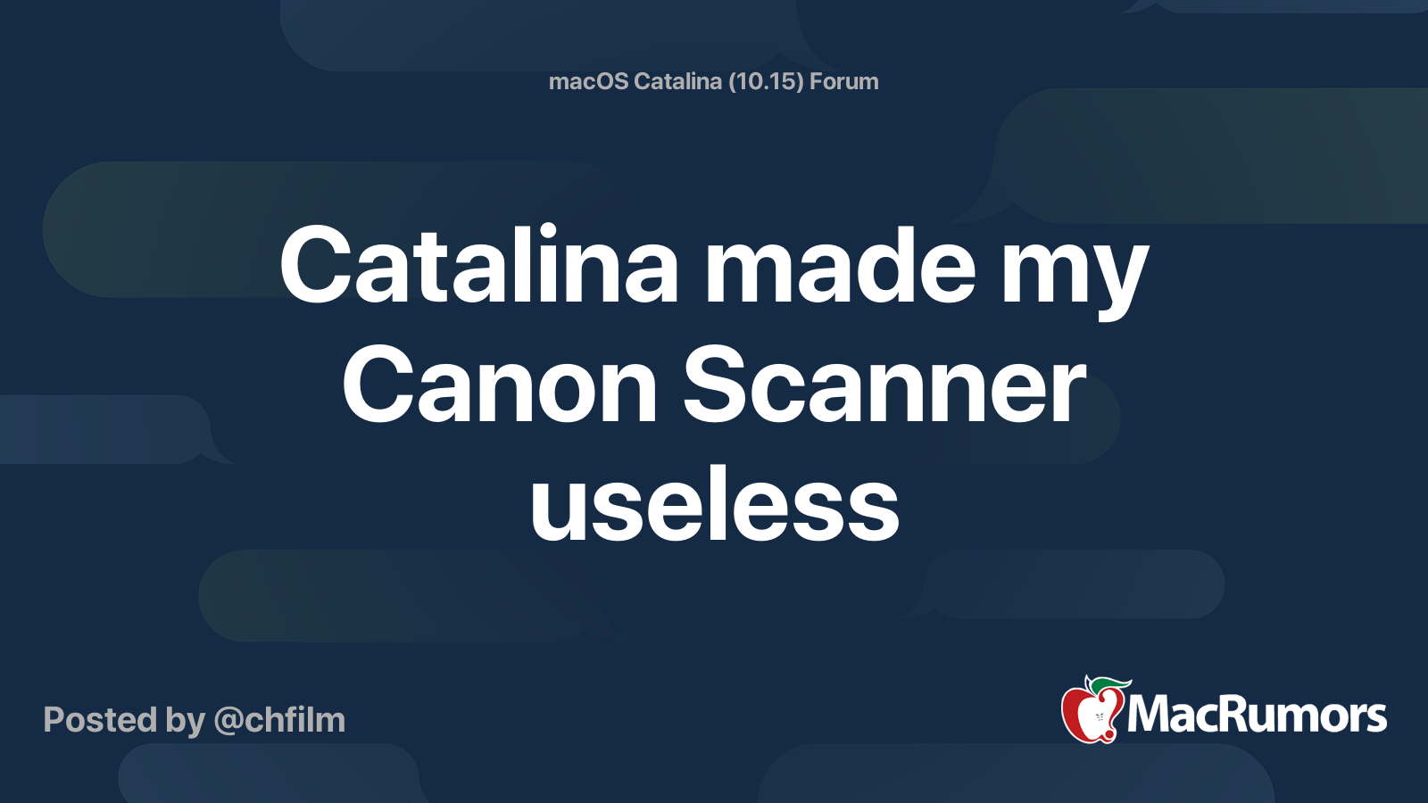 made my Canon Scanner useless | MacRumors Forums