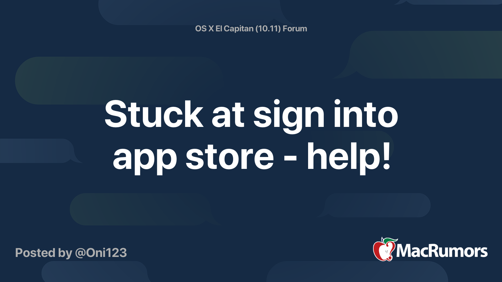 Stuck at sign into app store help! MacRumors Forums