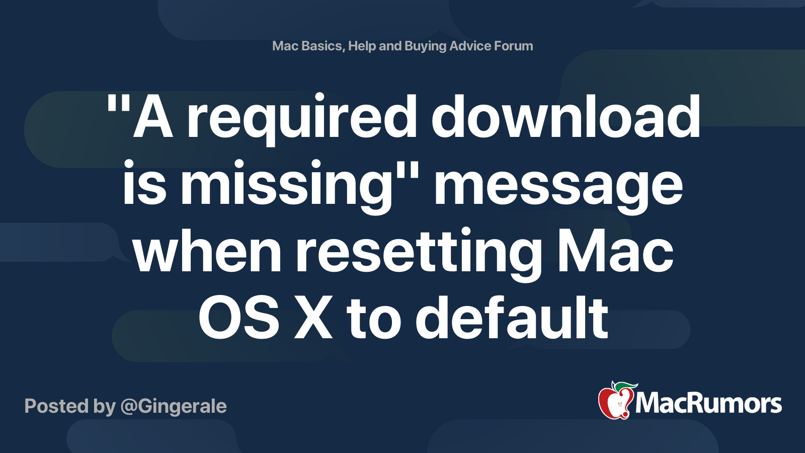 mac os x el capitan a required download is missing