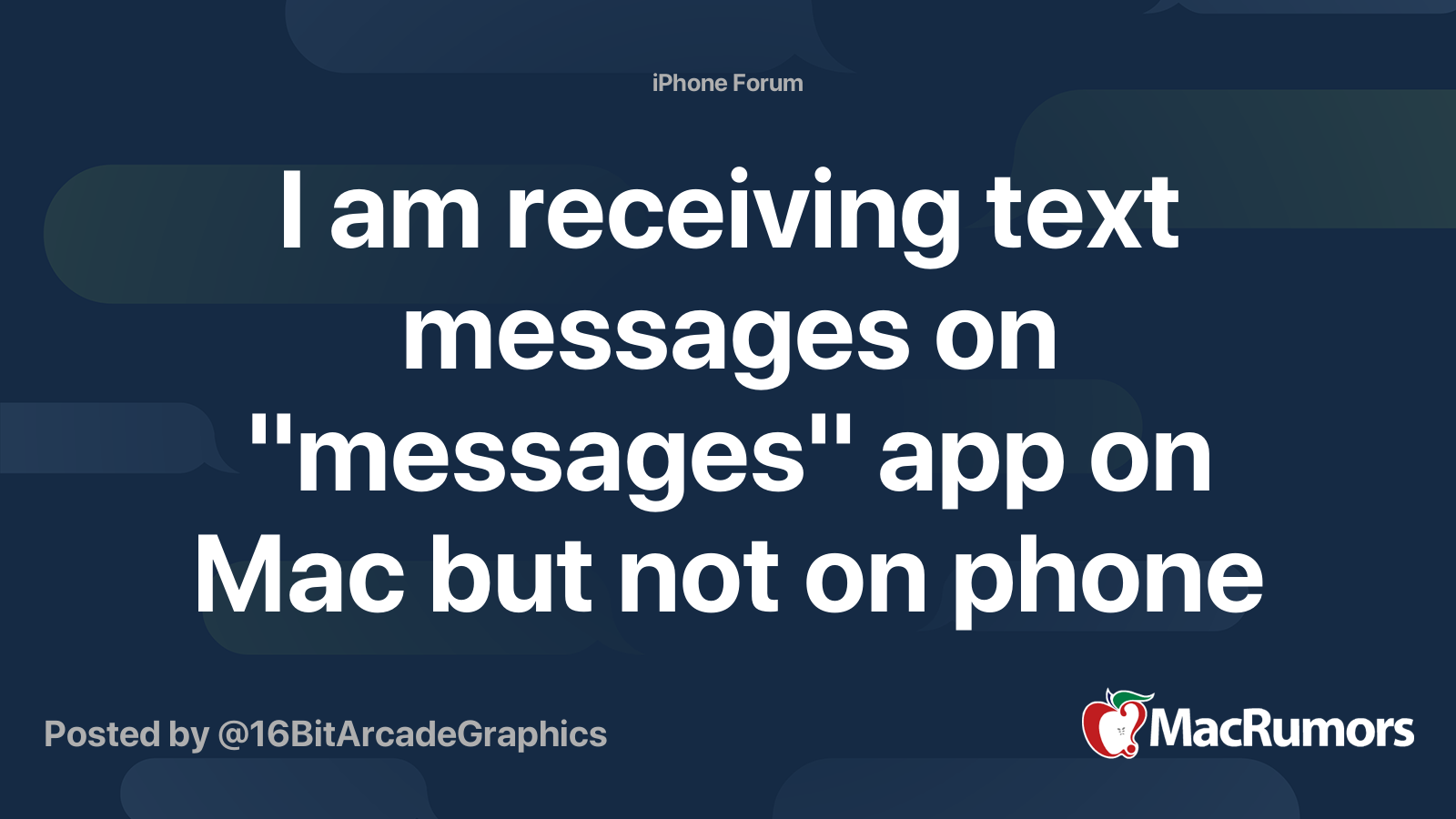 I am receiving text messages on "messages" app on Mac but not on phone
