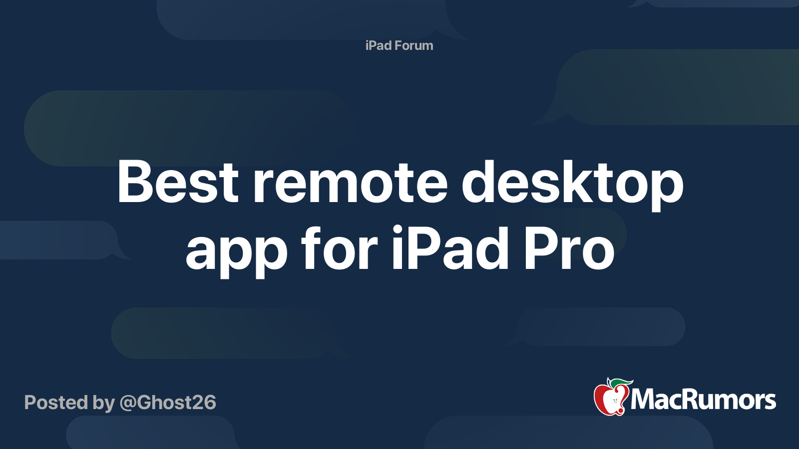 Best Remote Desktop App For Ipad Pro Macrumors Forums