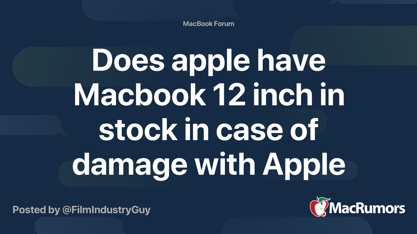 Does apple have Macbook 12 inch in stock in case of damage with Apple