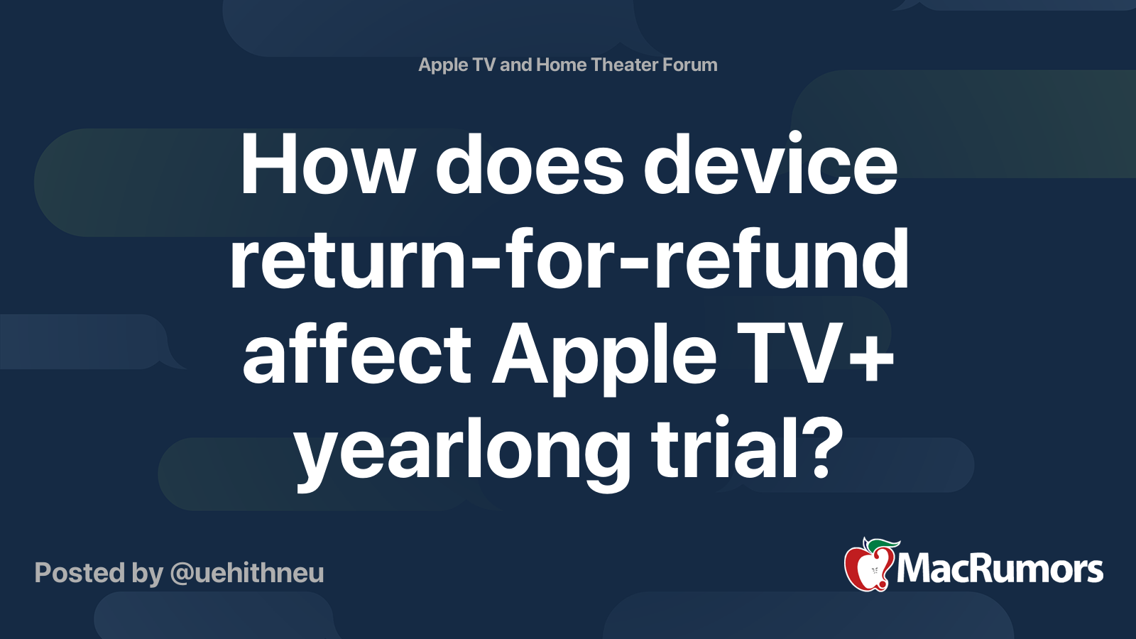 How does device returnforrefund affect Apple TV+ yearlong trial