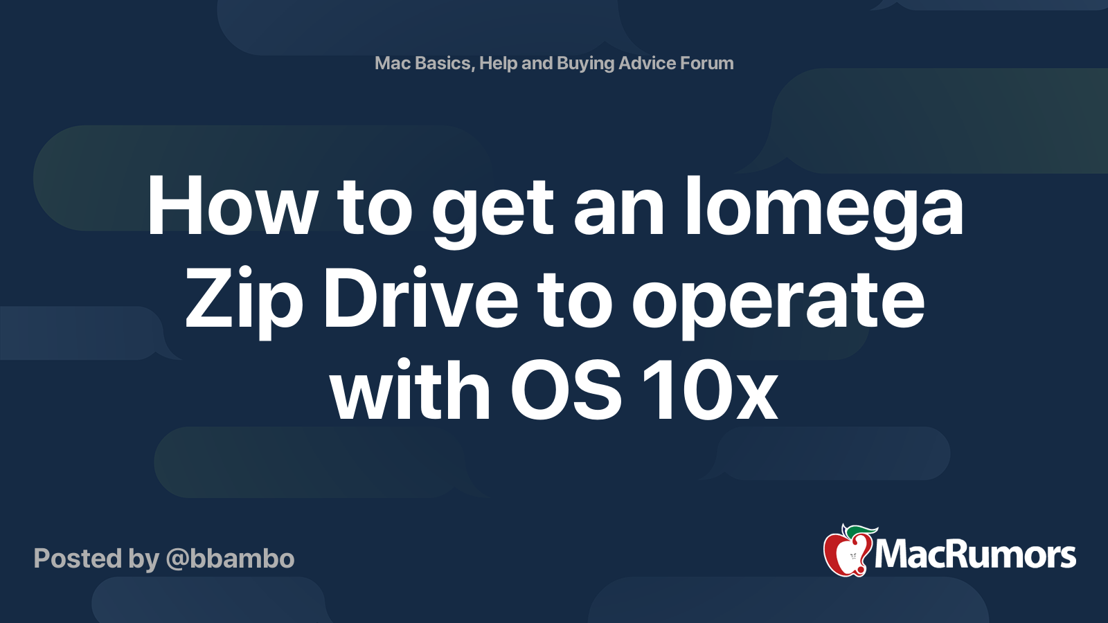 How To Get An Iomega Zip Drive To Operate With Os 10x Macrumors Forums