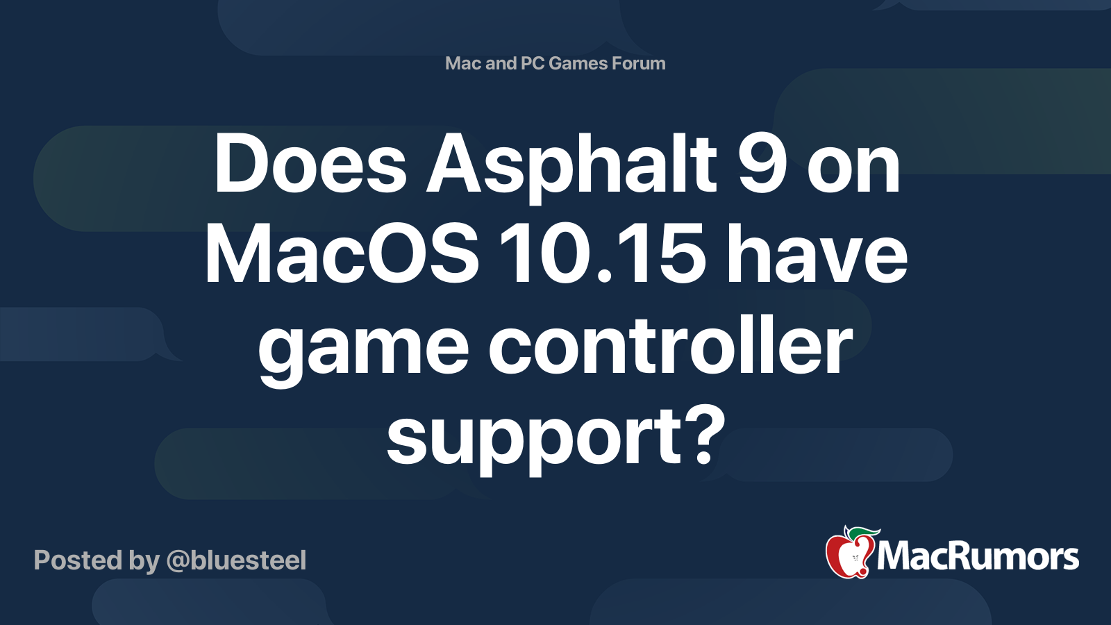 Does Asphalt 9 on MacOS 10.15 have game controller support?