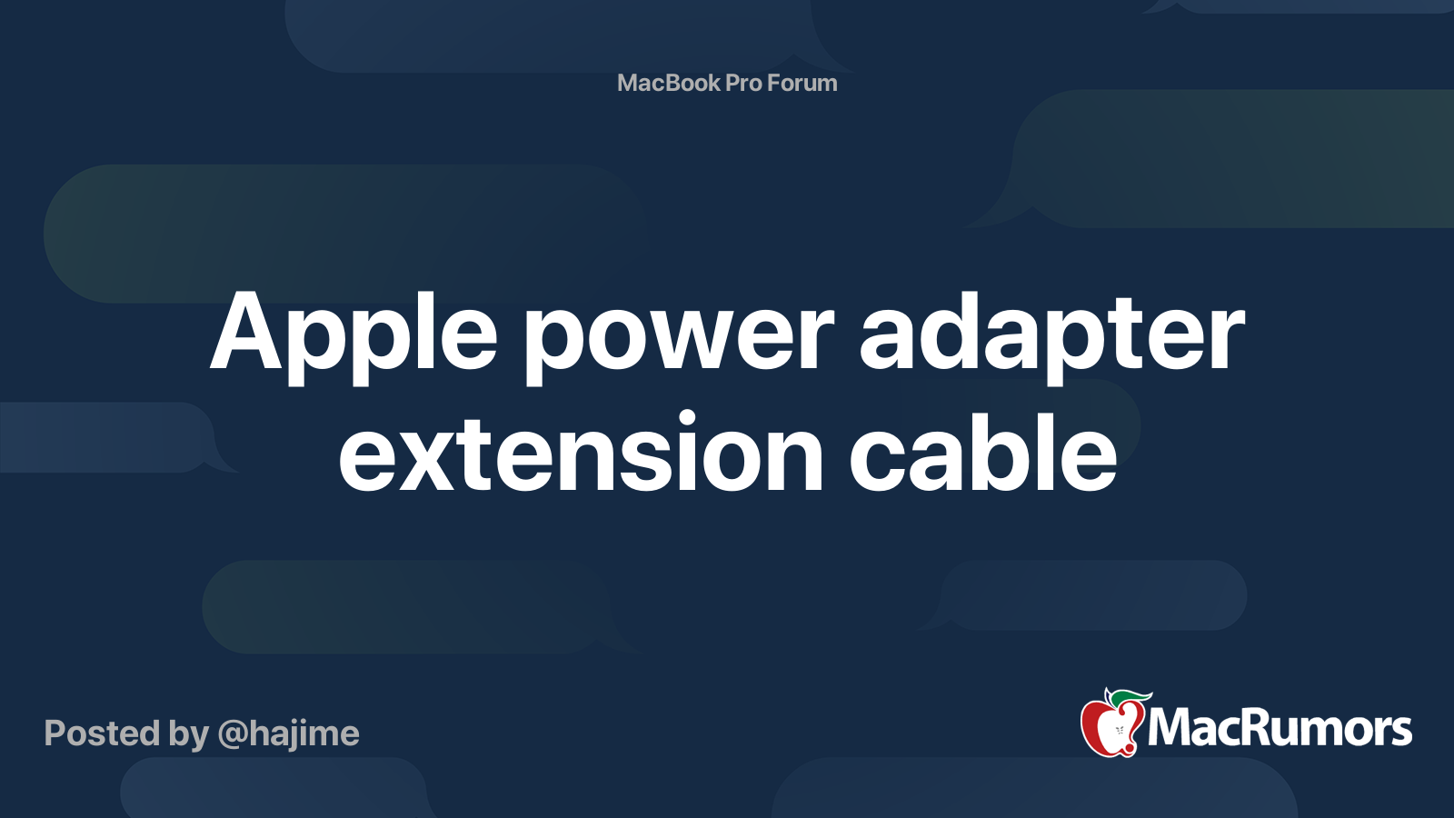 Apple power adapter extension cable MacRumors Forums