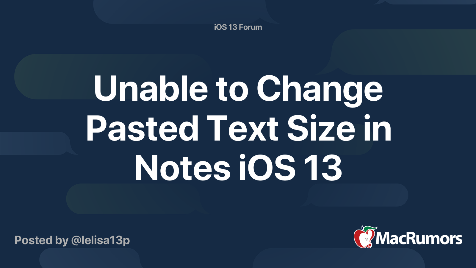 Unable To Change Pasted Text Size In Notes IOS 13 MacRumors Forums