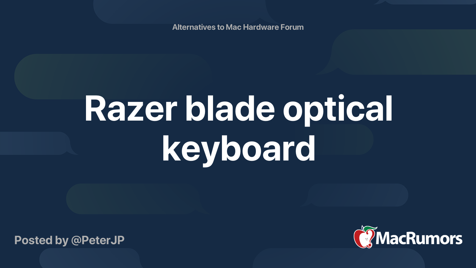Razer blade optical keyboard | MacRumors Forums