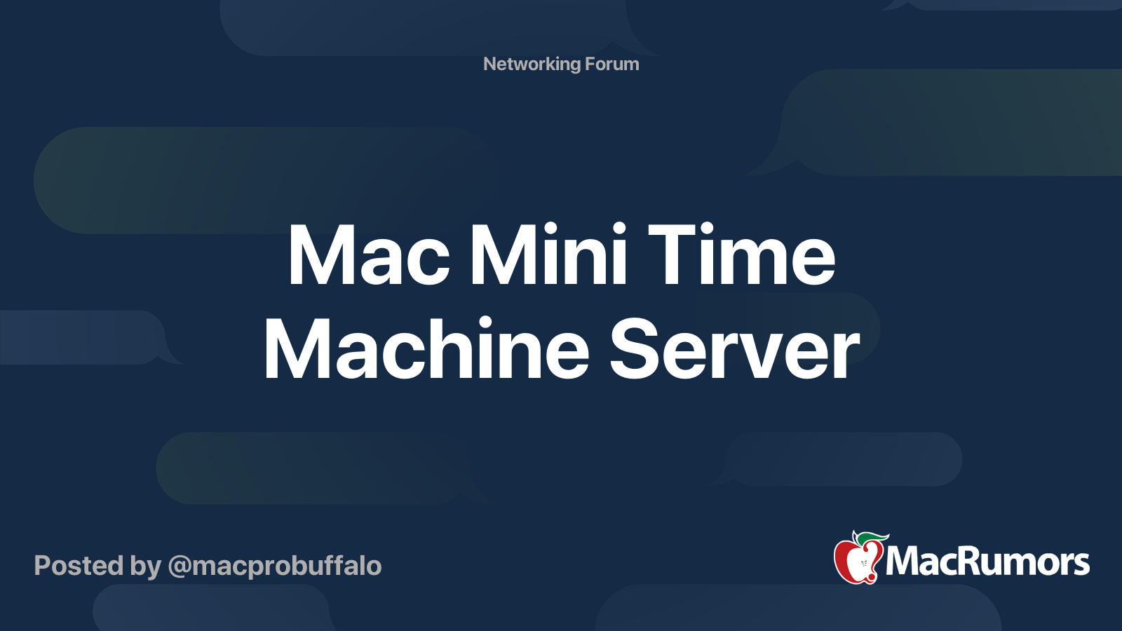 Mac Mini Time Machine Server MacRumors Forums