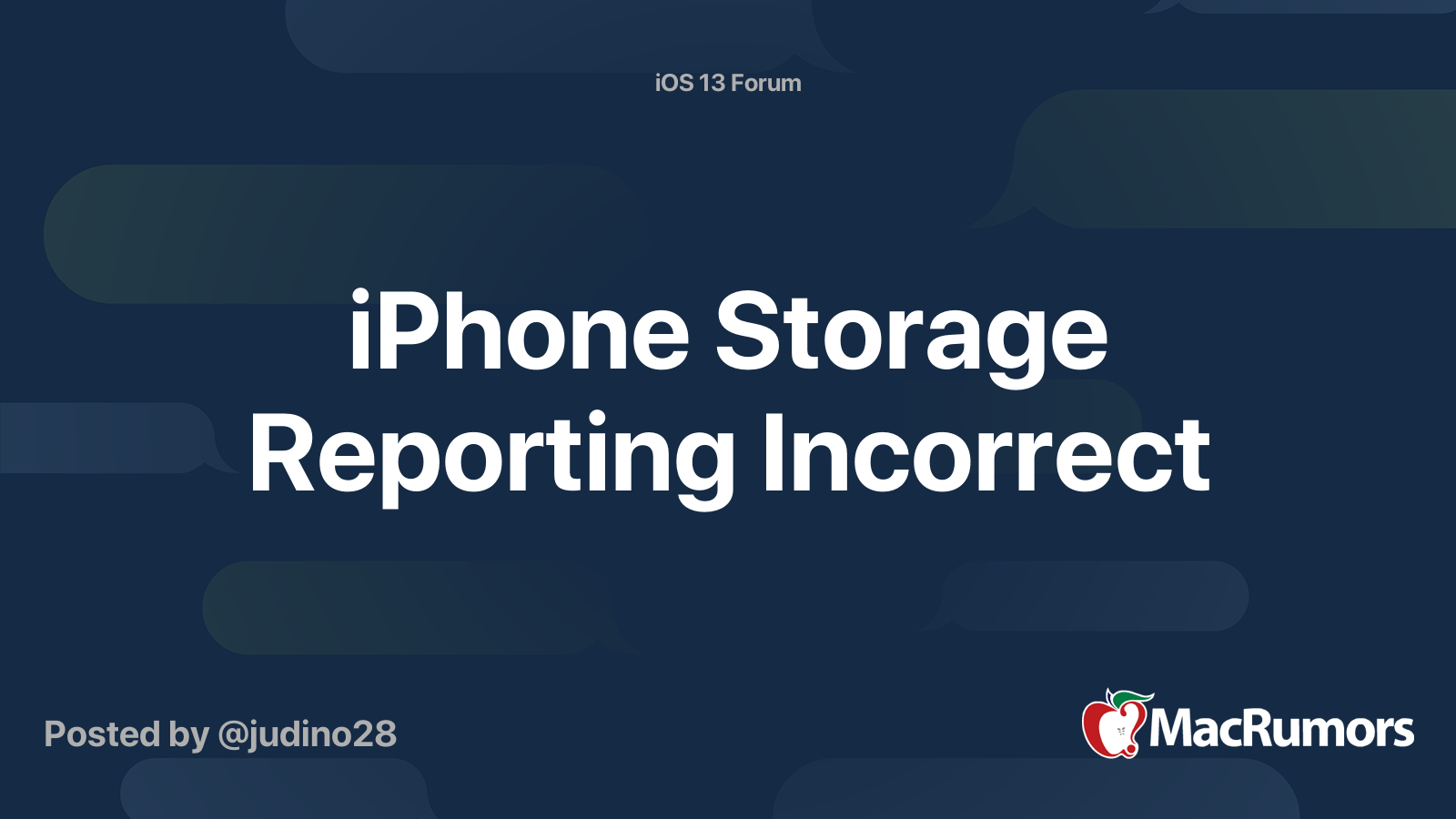 iPhone Storage Reporting Incorrect MacRumors Forums