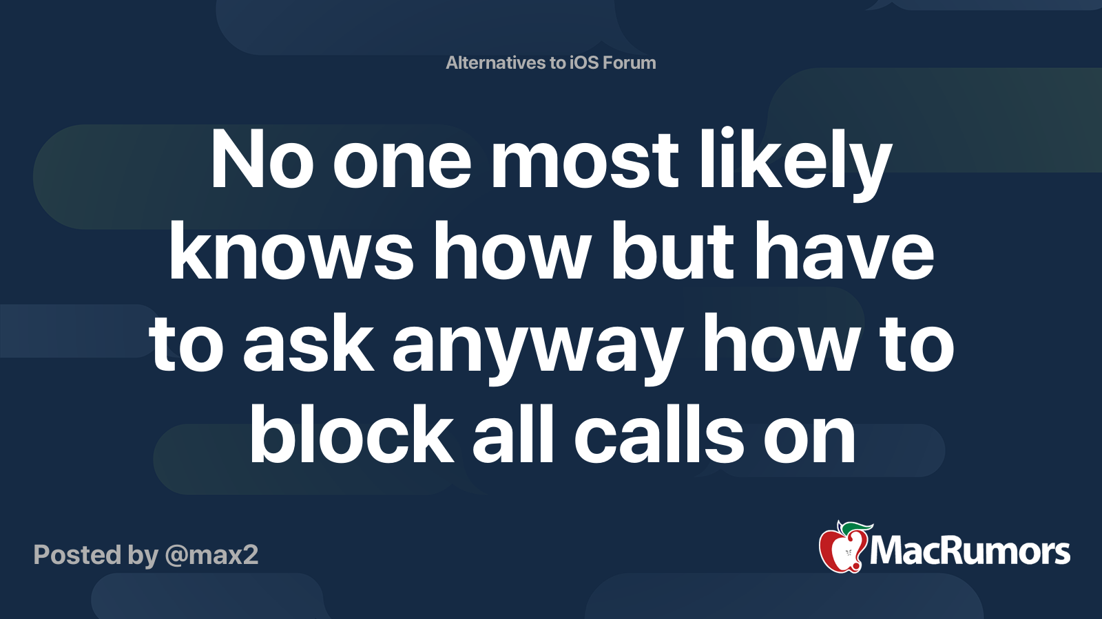 No One Most Likely Knows How But Have To Ask Anyway How To Block All 