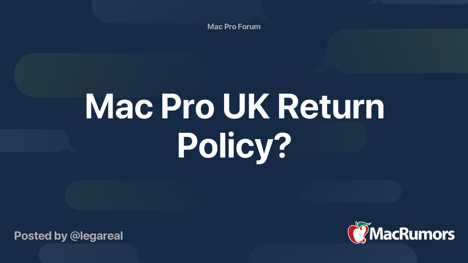 Mac Pro UK Return Policy? MacRumors Forums