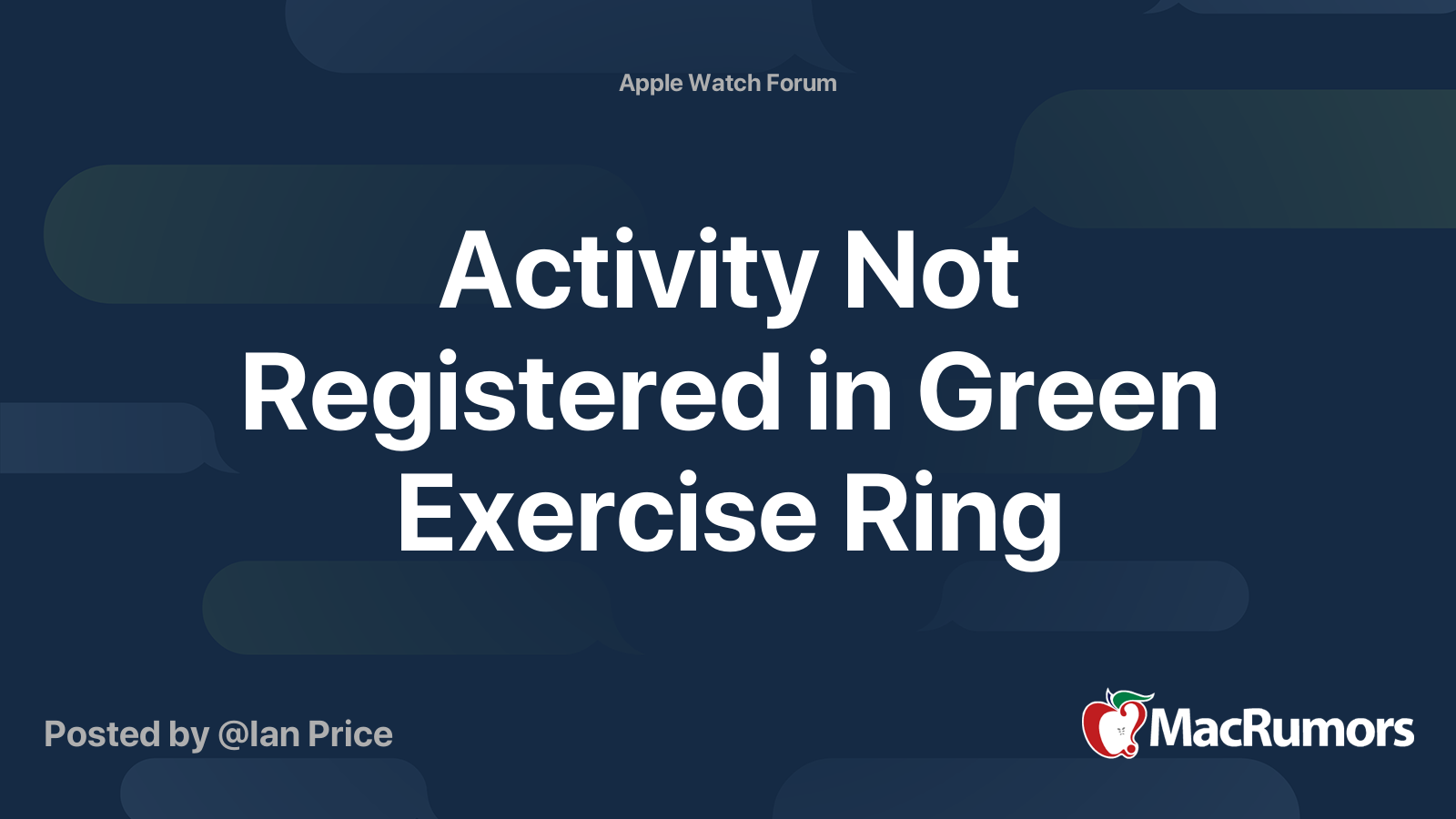 Activity Not Registered in Green Exercise Ring MacRumors Forums
