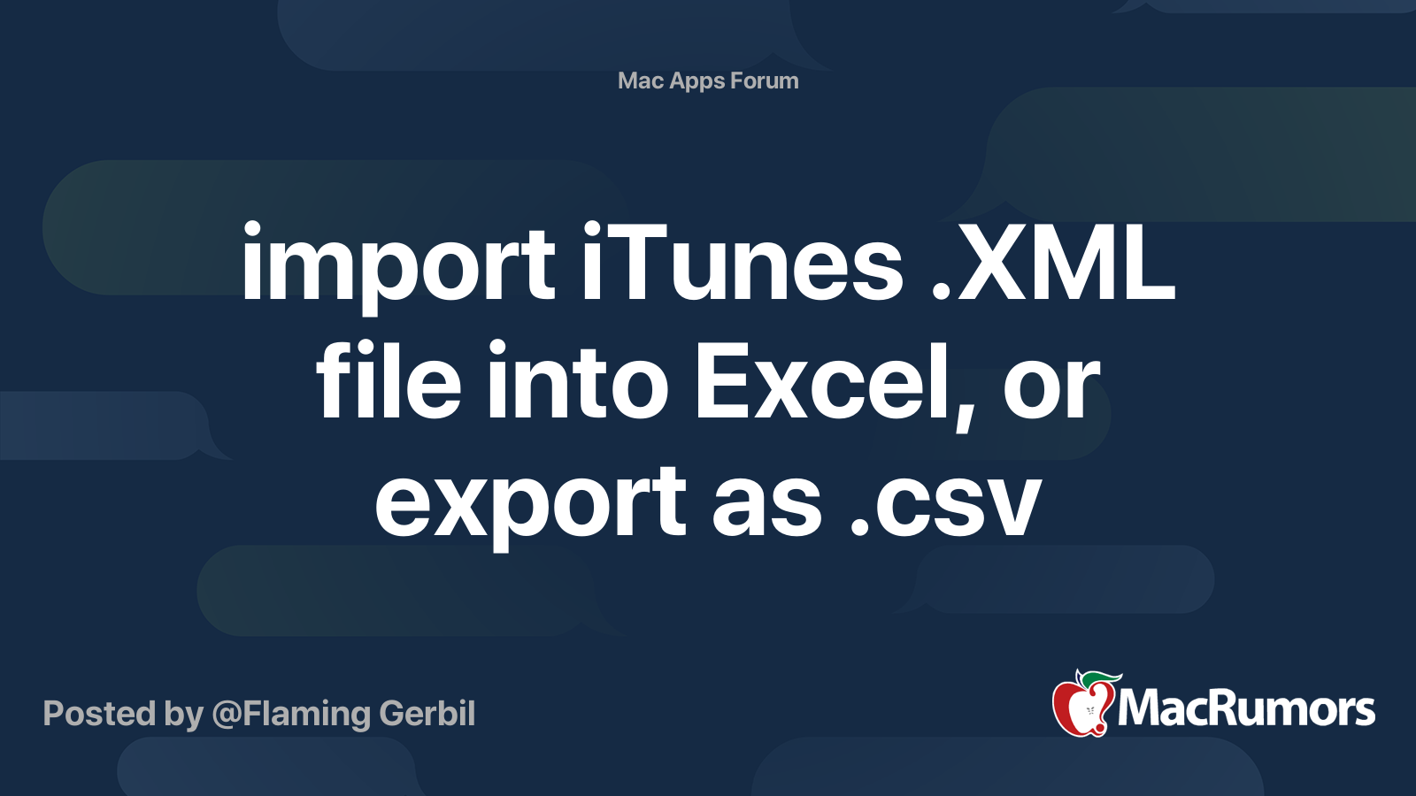 Import Itunes Xml File Into Excel Or Export As Csv Macrumors