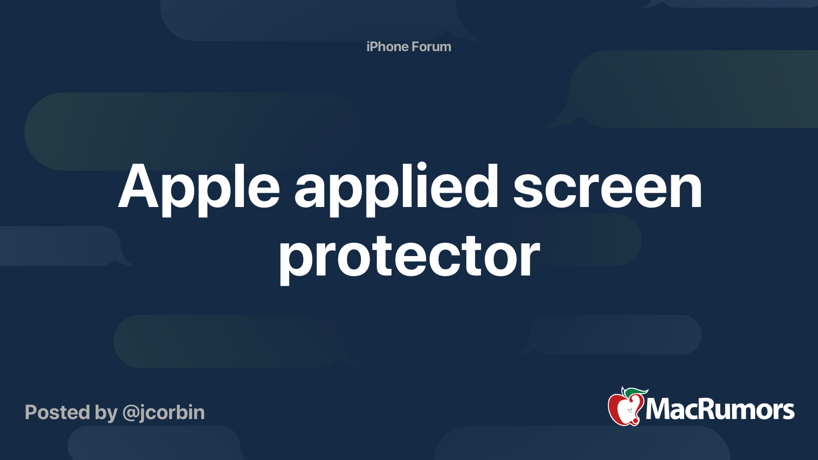Apple applied screen protector MacRumors Forums