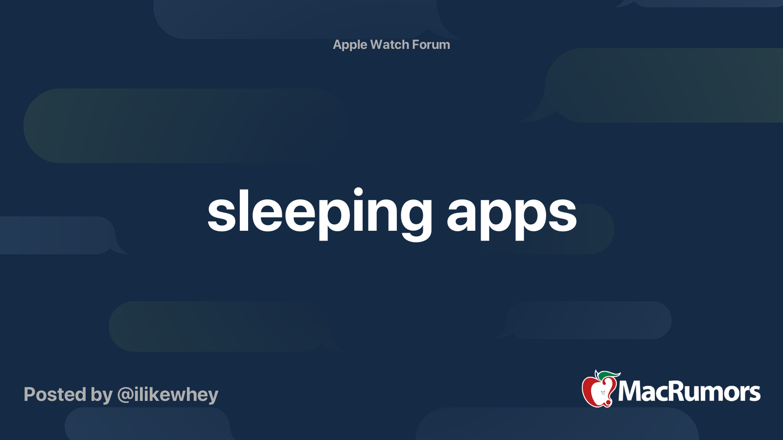 sleeping apps MacRumors Forums