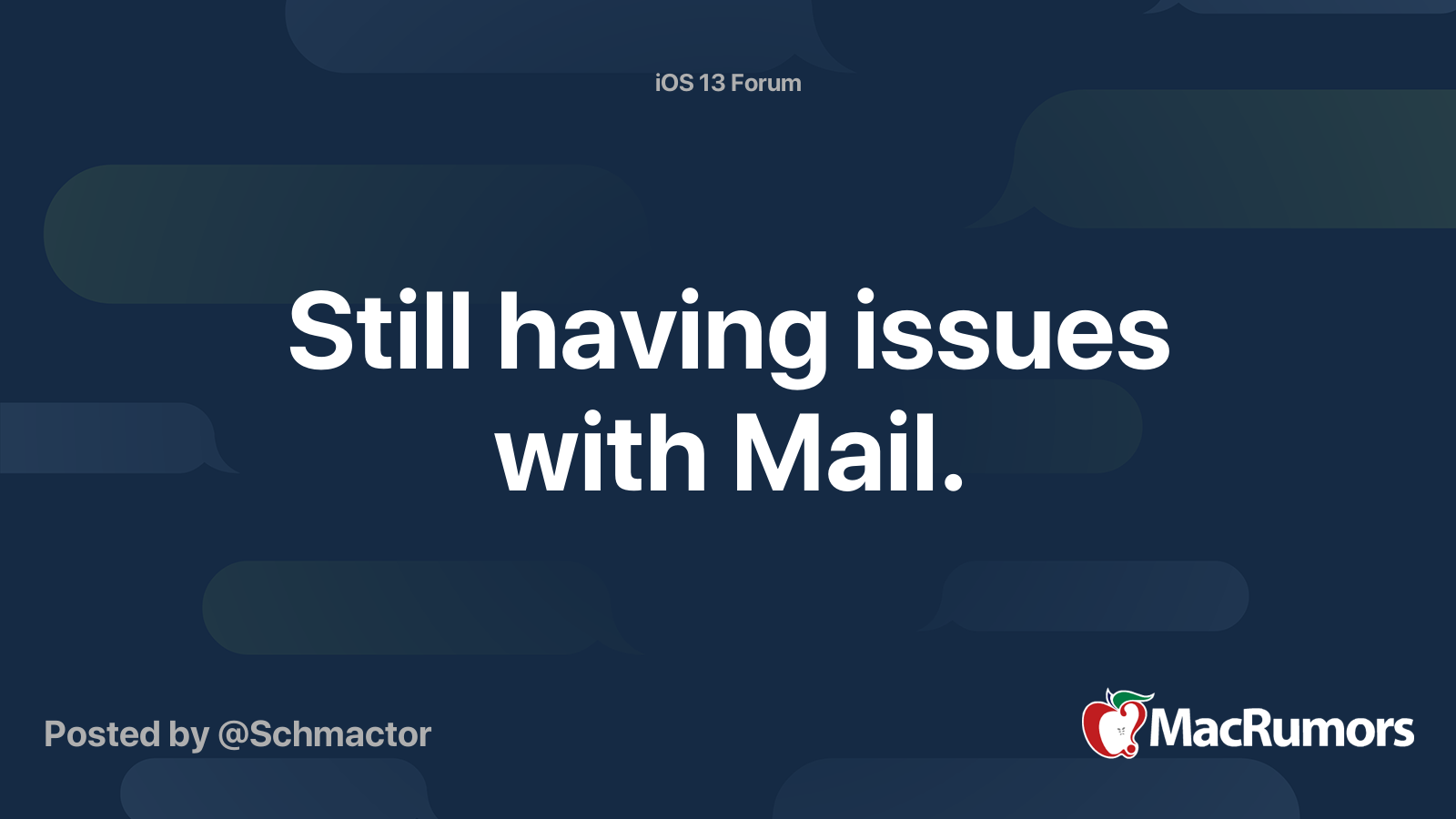Still having issues with Mail. | MacRumors Forums