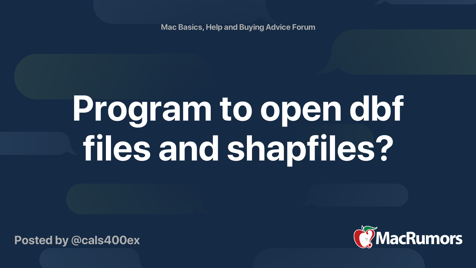 Program to open dbf files and shapfiles macrumors forums