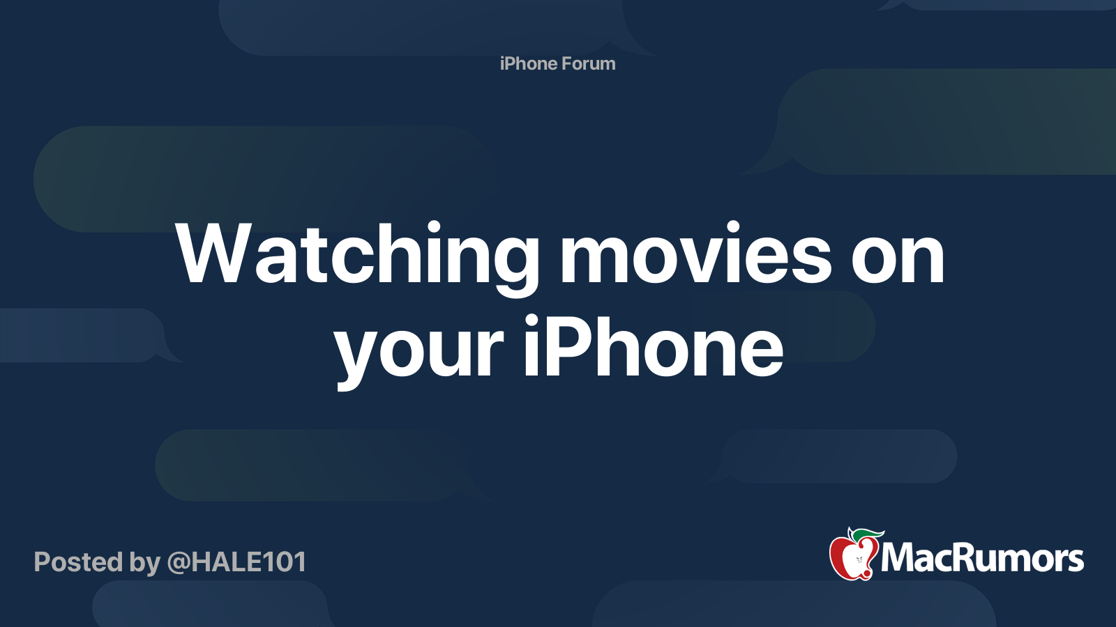Watching movies on your iPhone MacRumors Forums