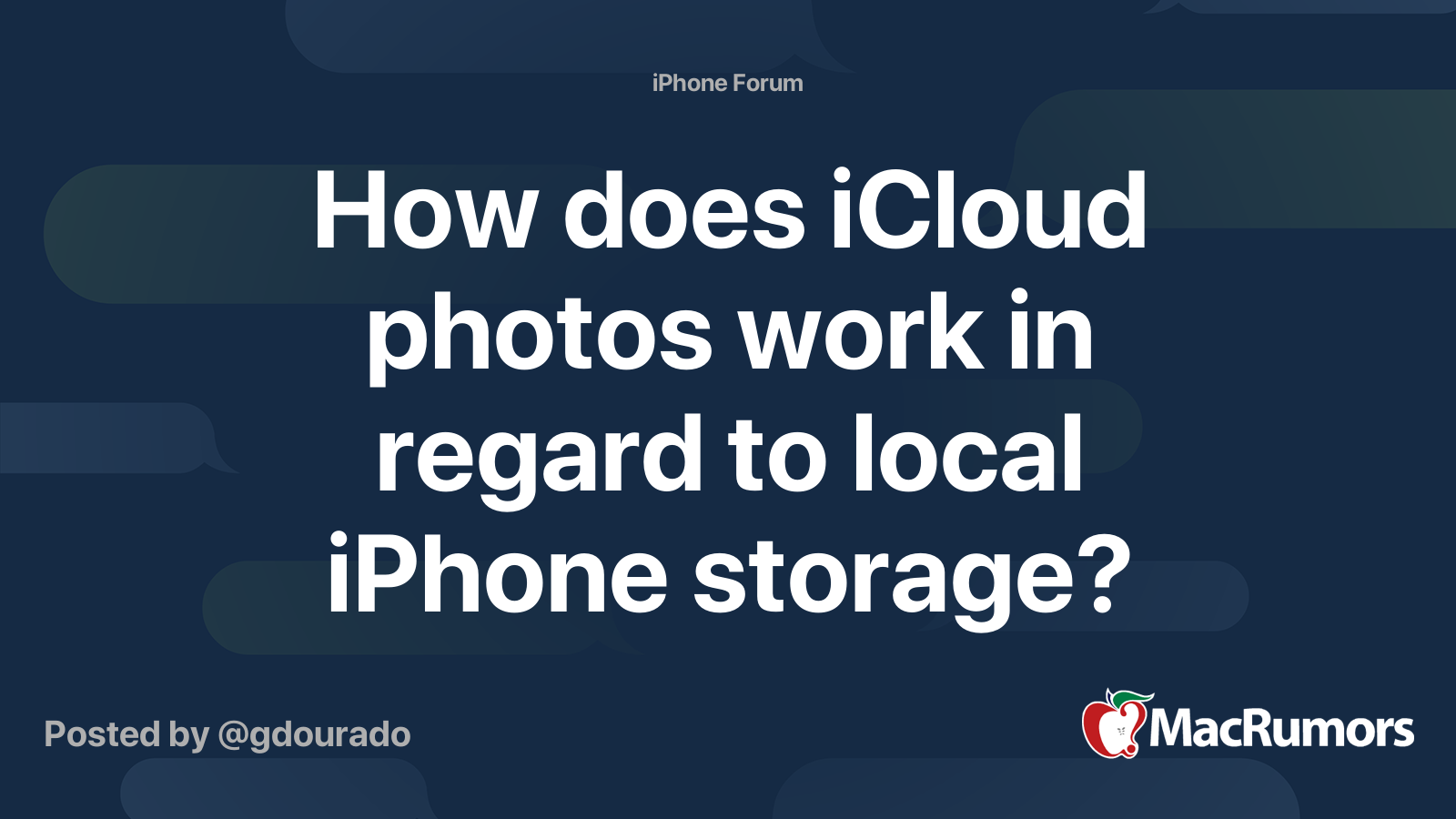 How does iCloud photos work in regard to local iPhone storage