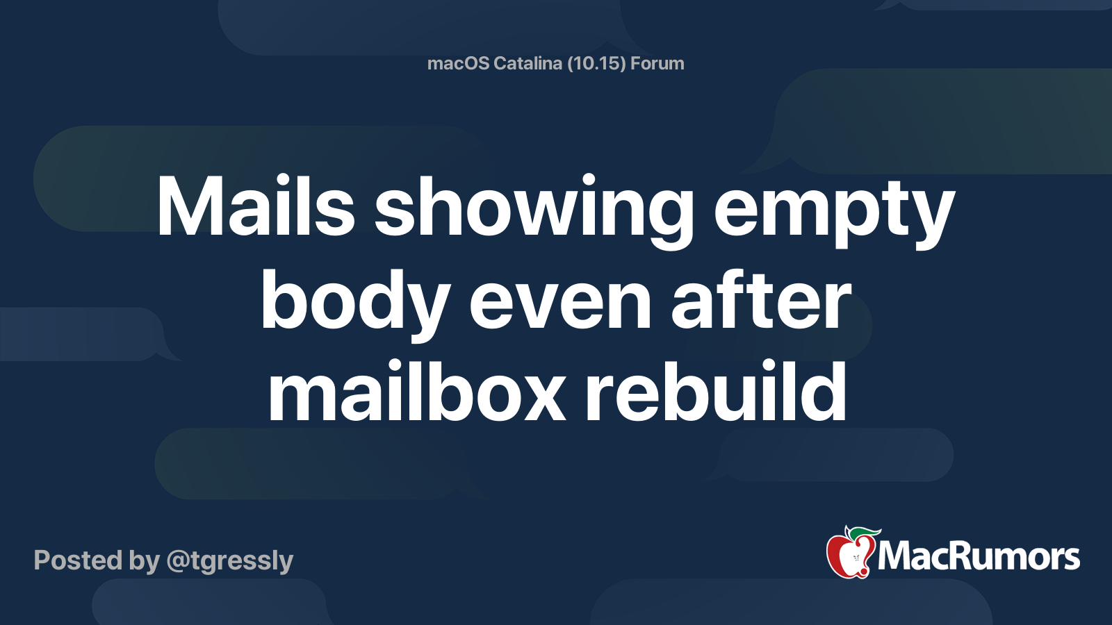 Mails showing empty body even after mailbox rebuild MacRumors Forums