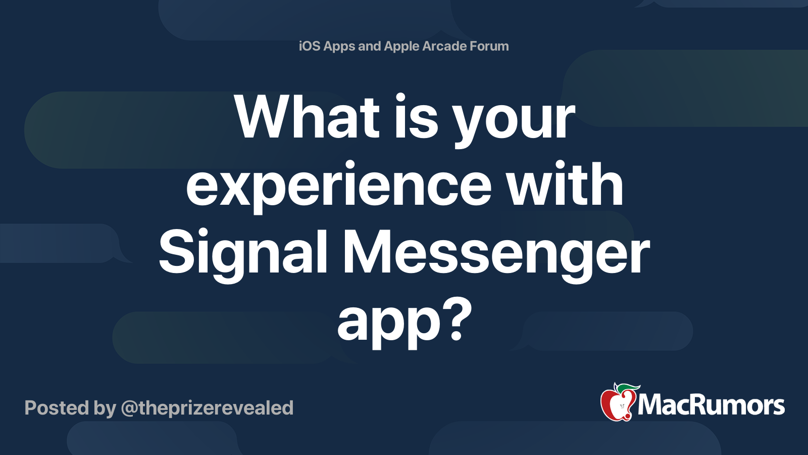 What is your experience with Signal Messenger app? MacRumors Forums