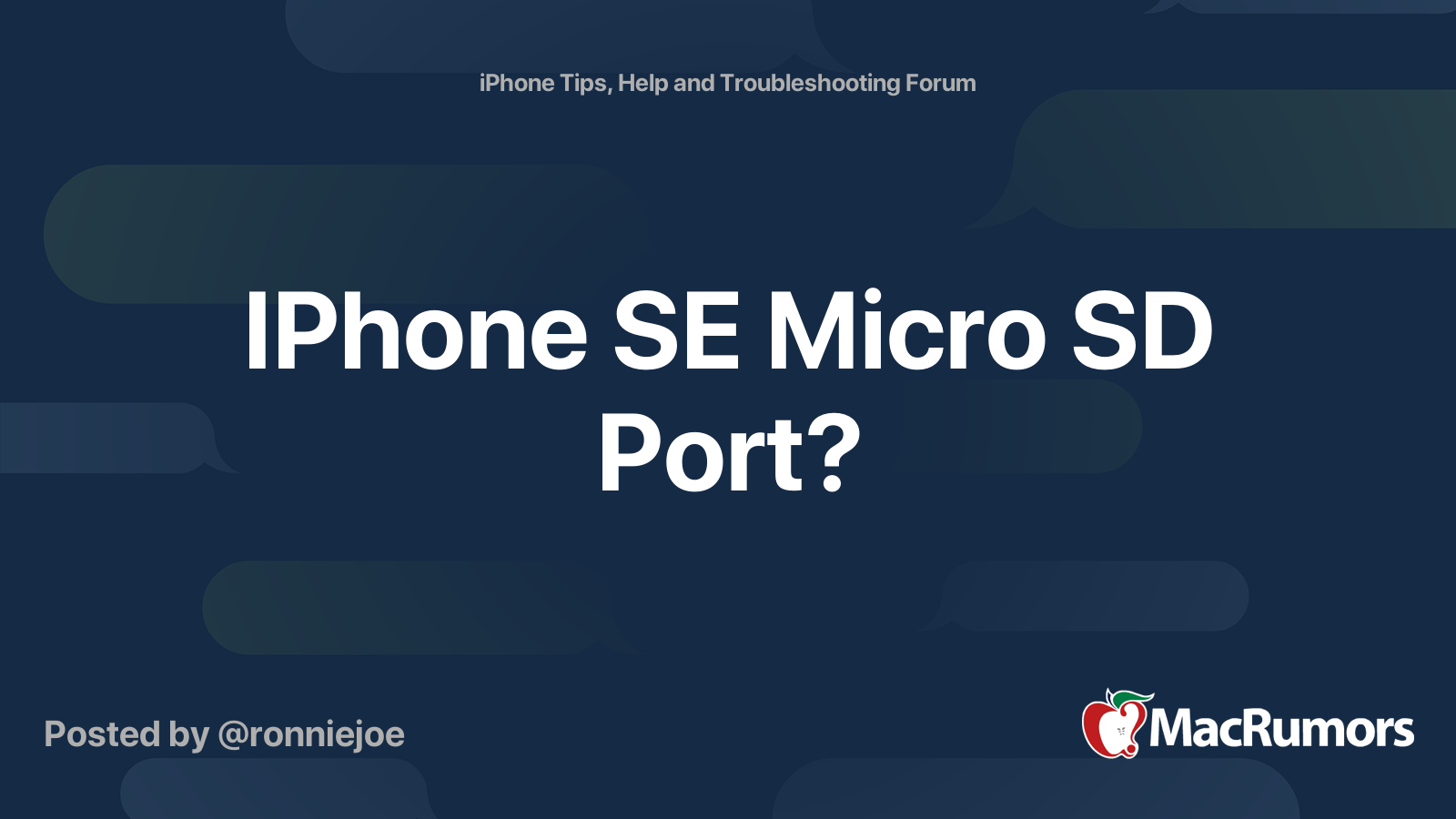 Iphone Se Micro Sd Port Macrumors Forums