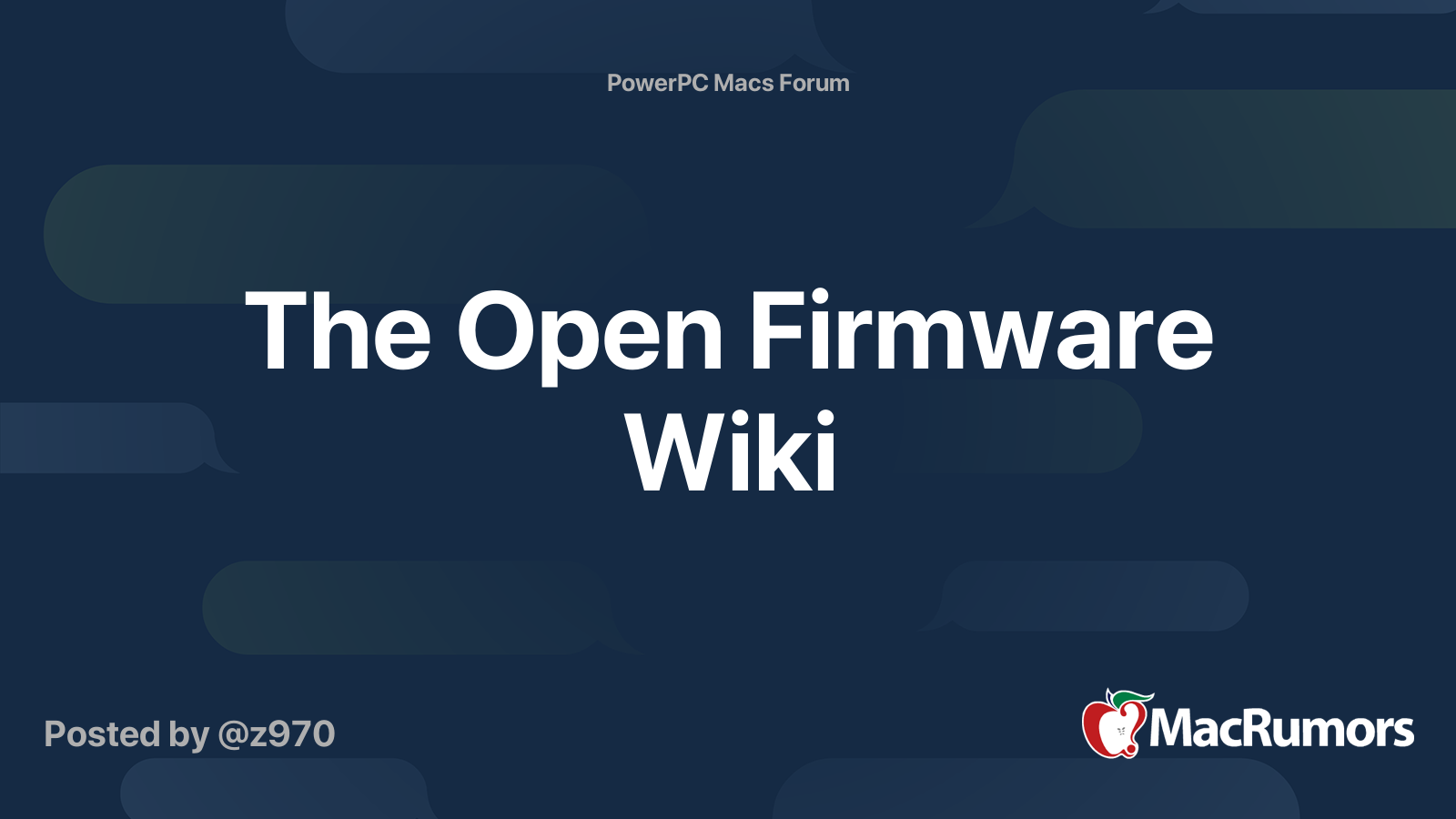 The Open Firmware Wiki | MacRumors Forums