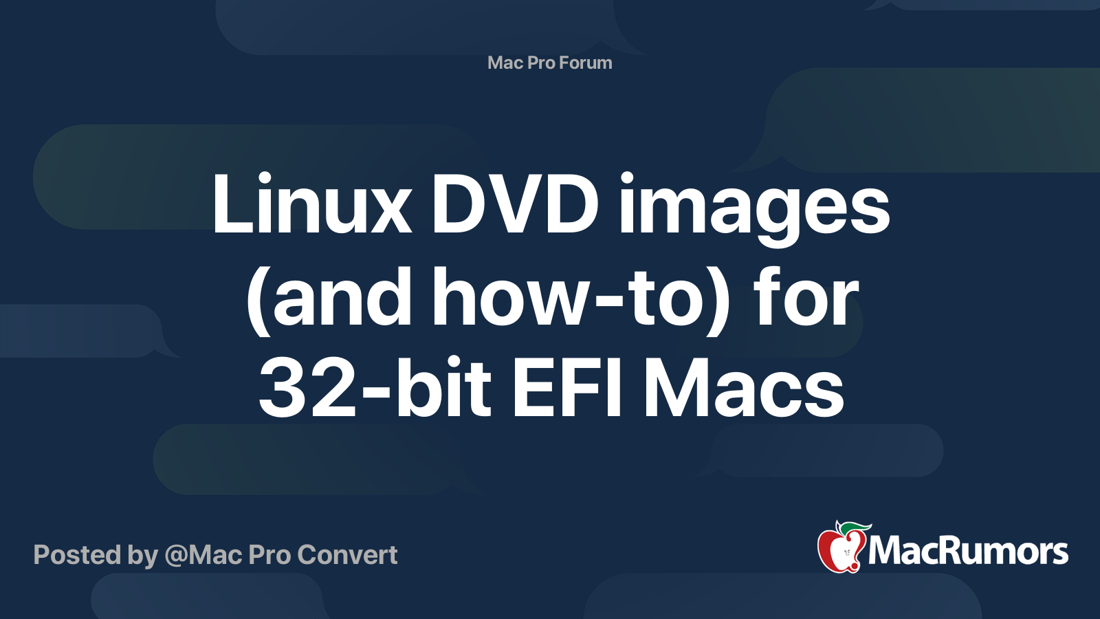 Linux DVD images (and howto) for 32bit EFI Macs MacRumors Forums