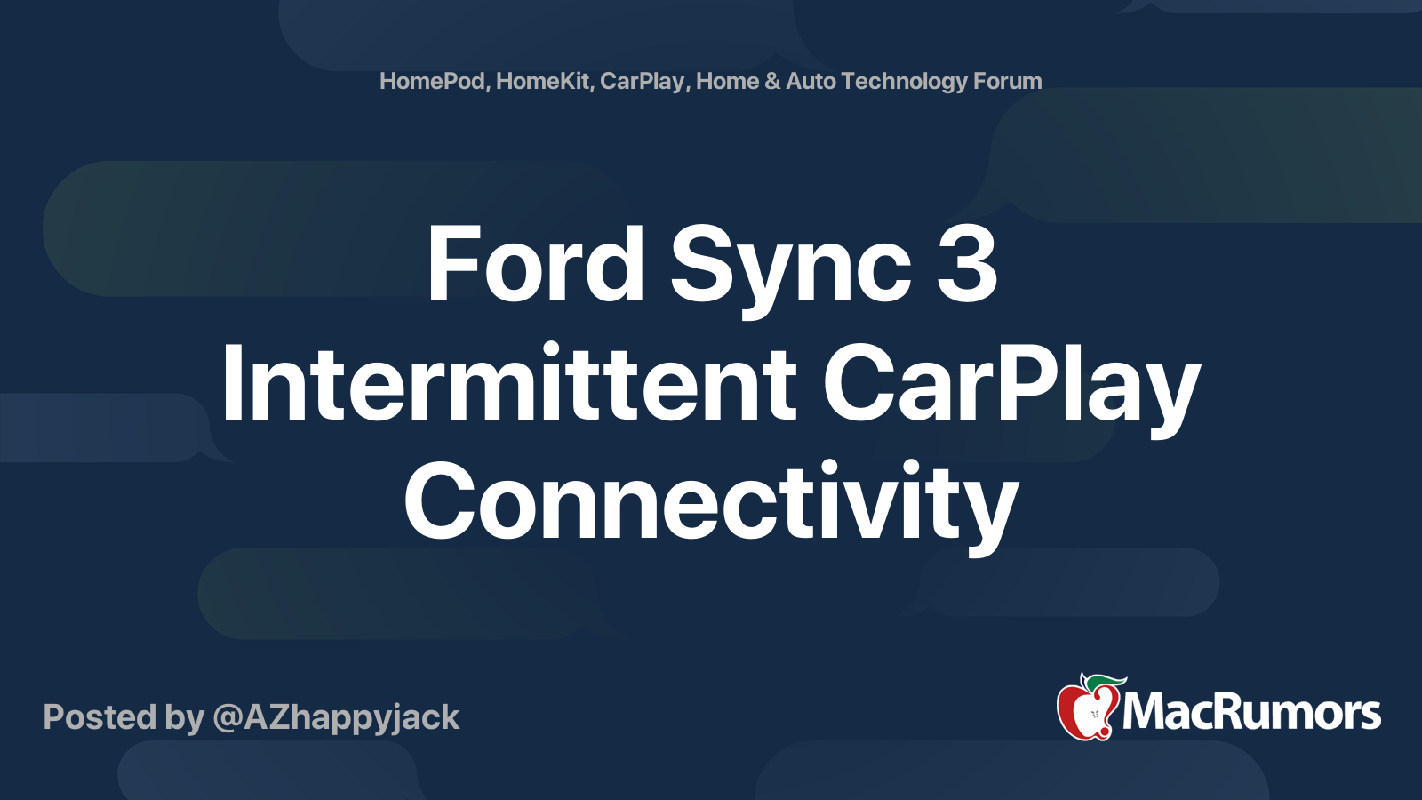 Ford Sync 3 Intermittent CarPlay Connectivity MacRumors Forums