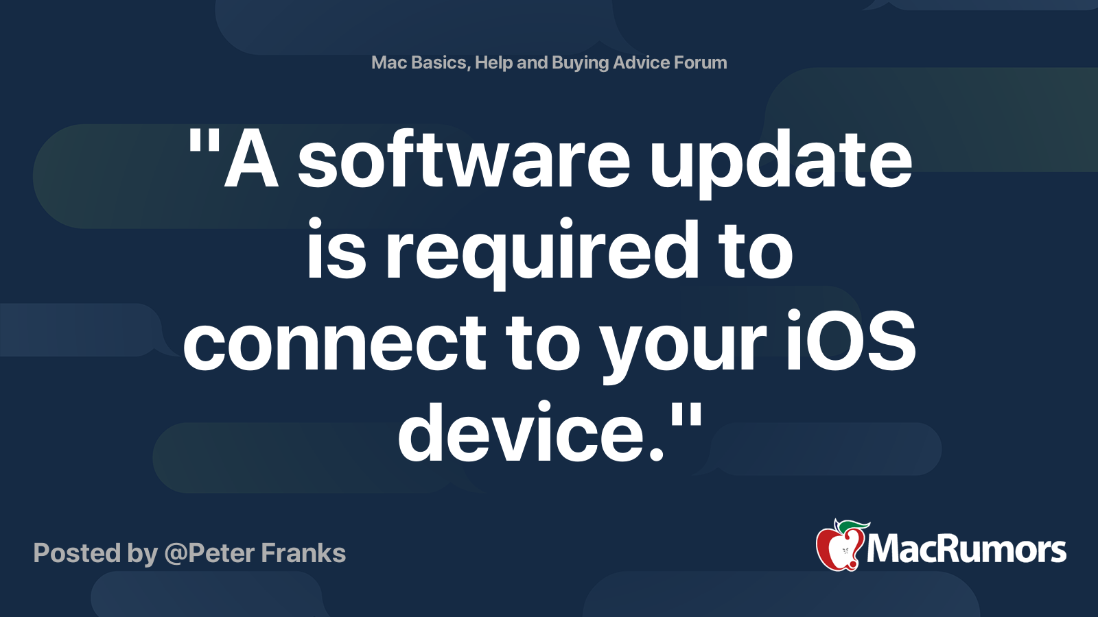  A Software Update Is Required To Connect To Your IOS Device