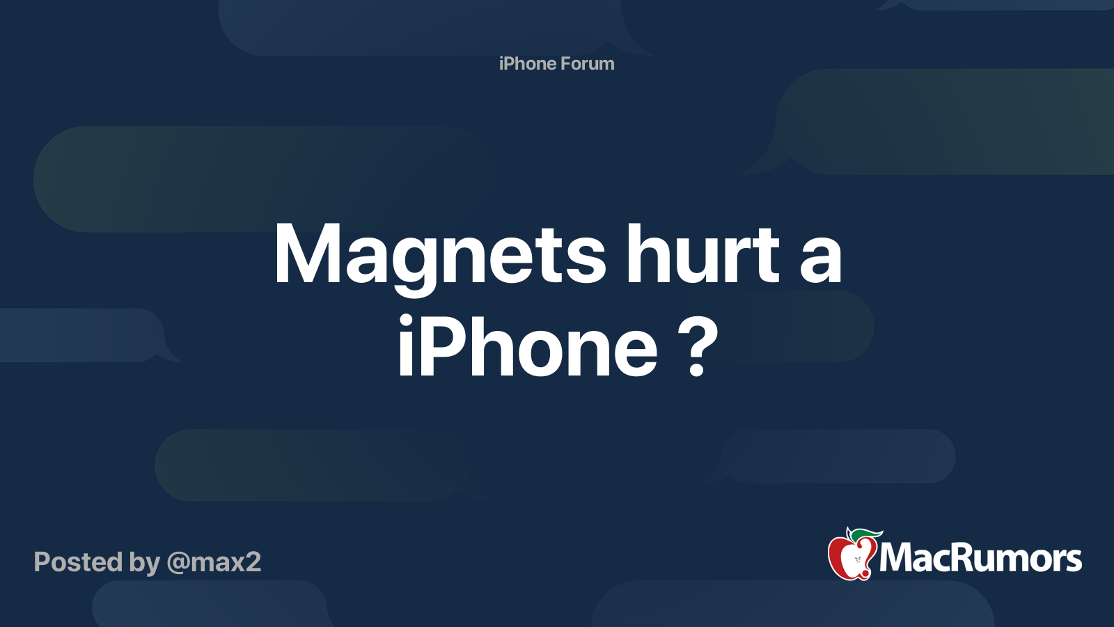hurt a iPhone ? MacRumors Forums