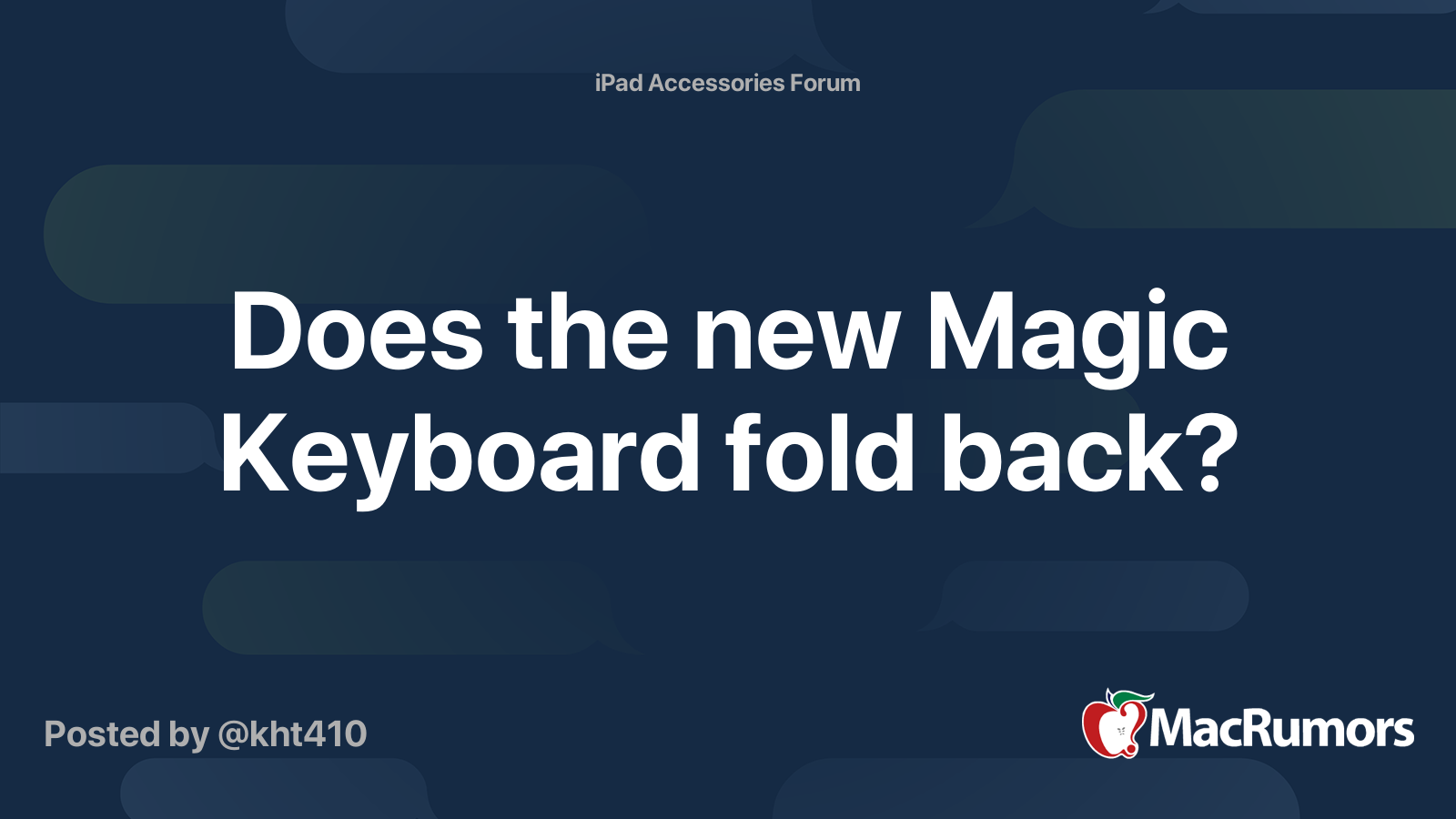 Does the new Magic Keyboard fold back? | MacRumors Forums
