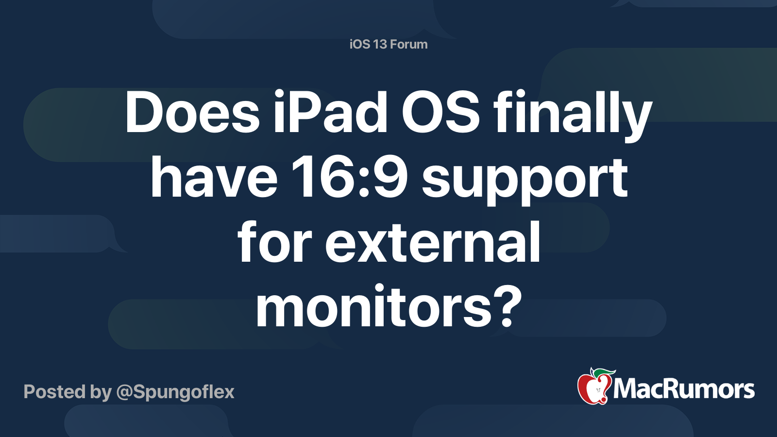 Does iPad OS finally have 169 support for external monitors