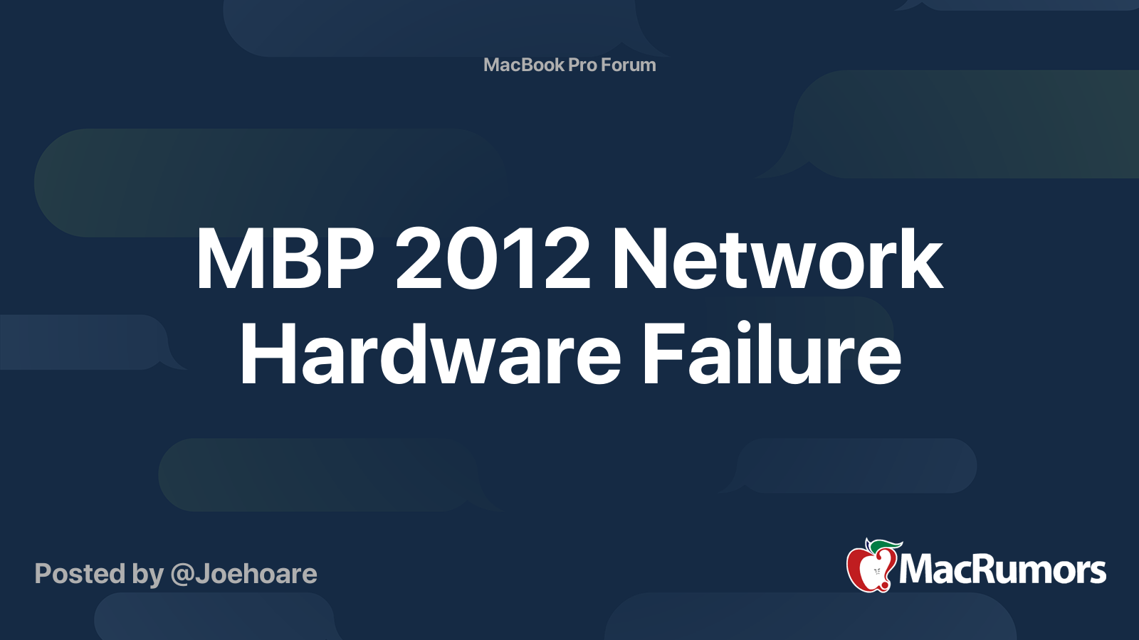 MBP 2012 Network Hardware Failure MacRumors Forums