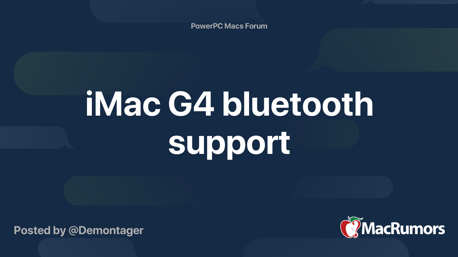 iMac G4 bluetooth support | MacRumors Forums