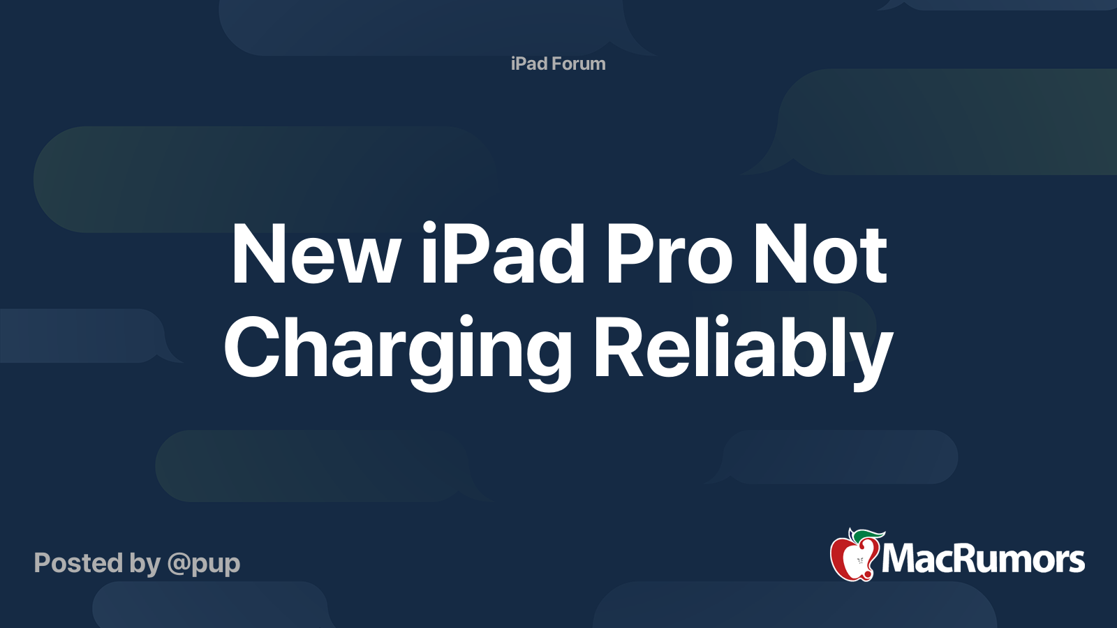 New iPad Pro Not Charging Reliably | MacRumors Forums