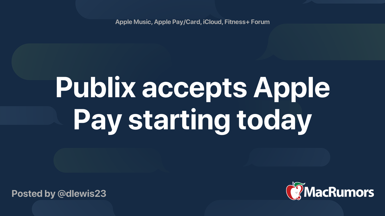 Publix accepts Apple Pay starting today MacRumors Forums