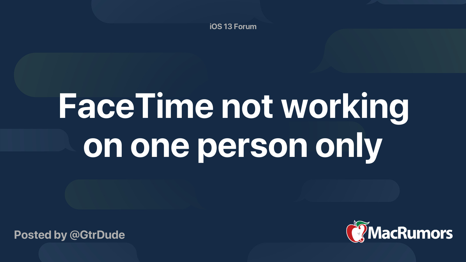 FaceTime not working on one person only MacRumors Forums
