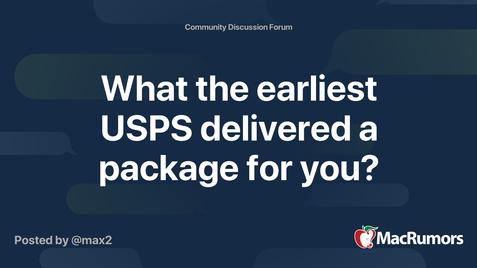 What the earliest USPS delivered a package for you? MacRumors Forums