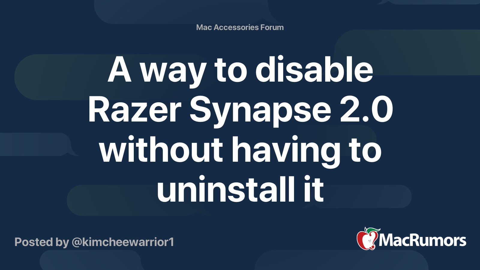 A Way To Disable Razer Synapse 2 0 Without Having To Uninstall It