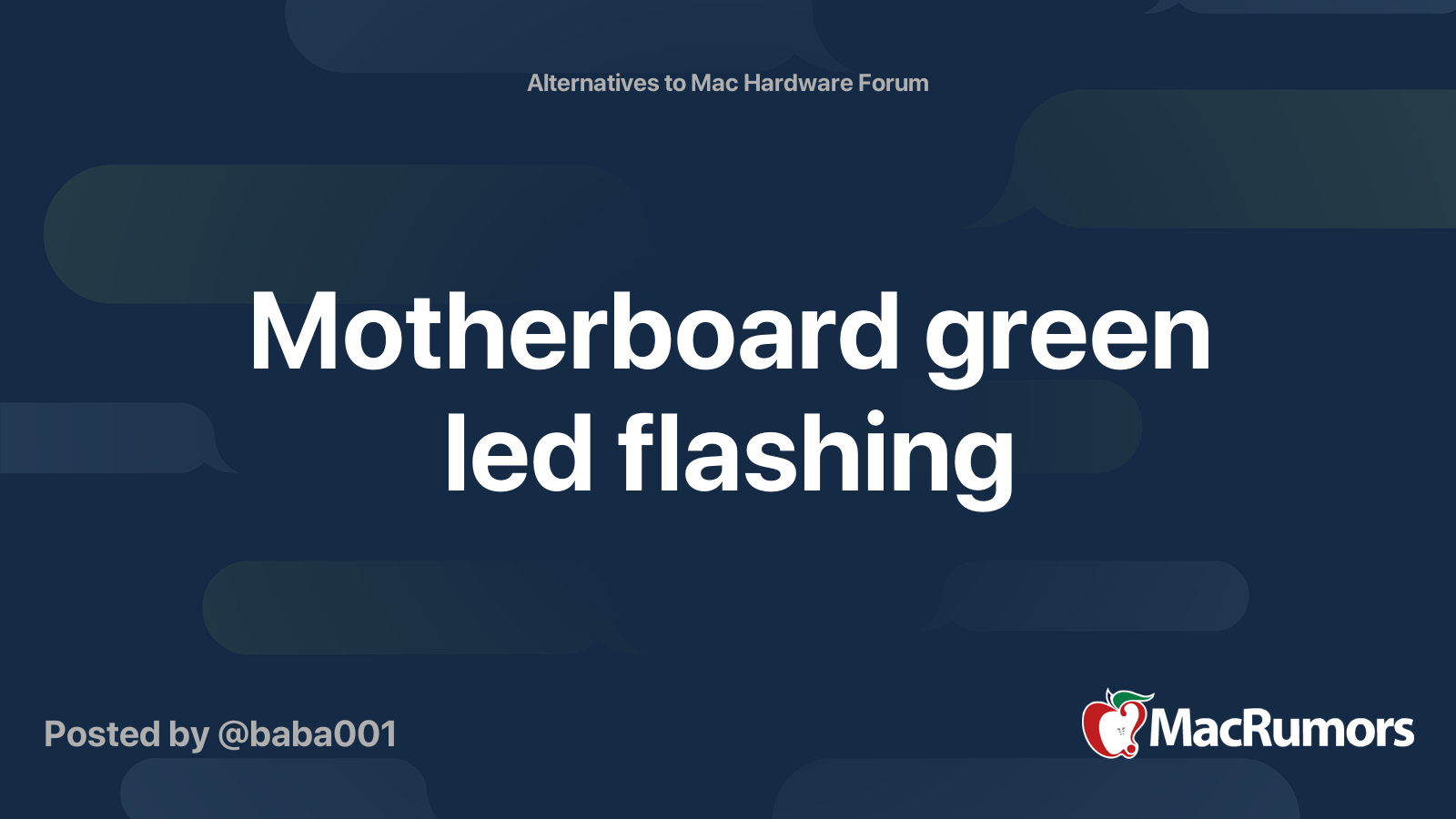 Motherboard green led flashing MacRumors Forums