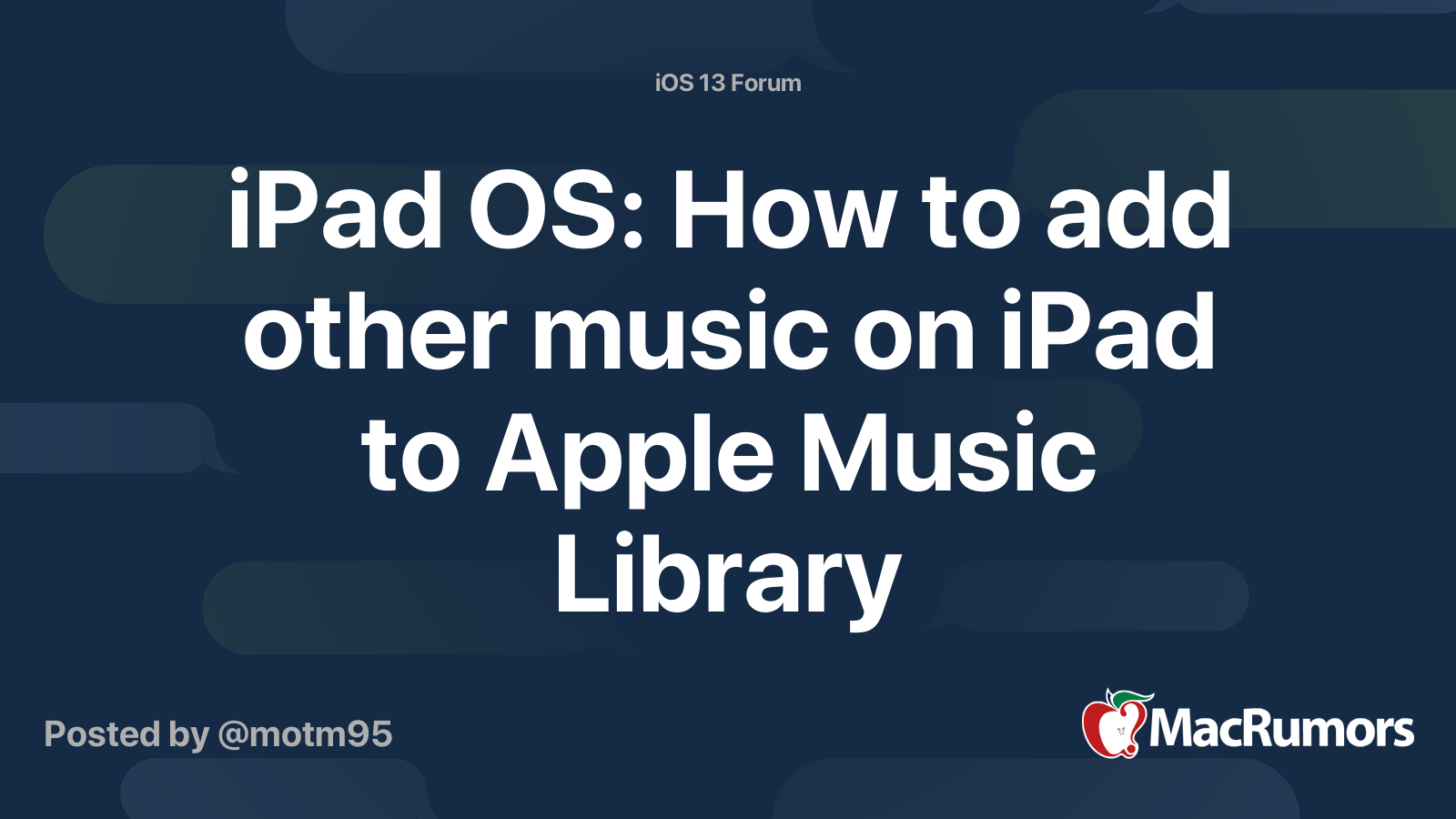 iPad OS How to add other music on iPad to Apple Music Library