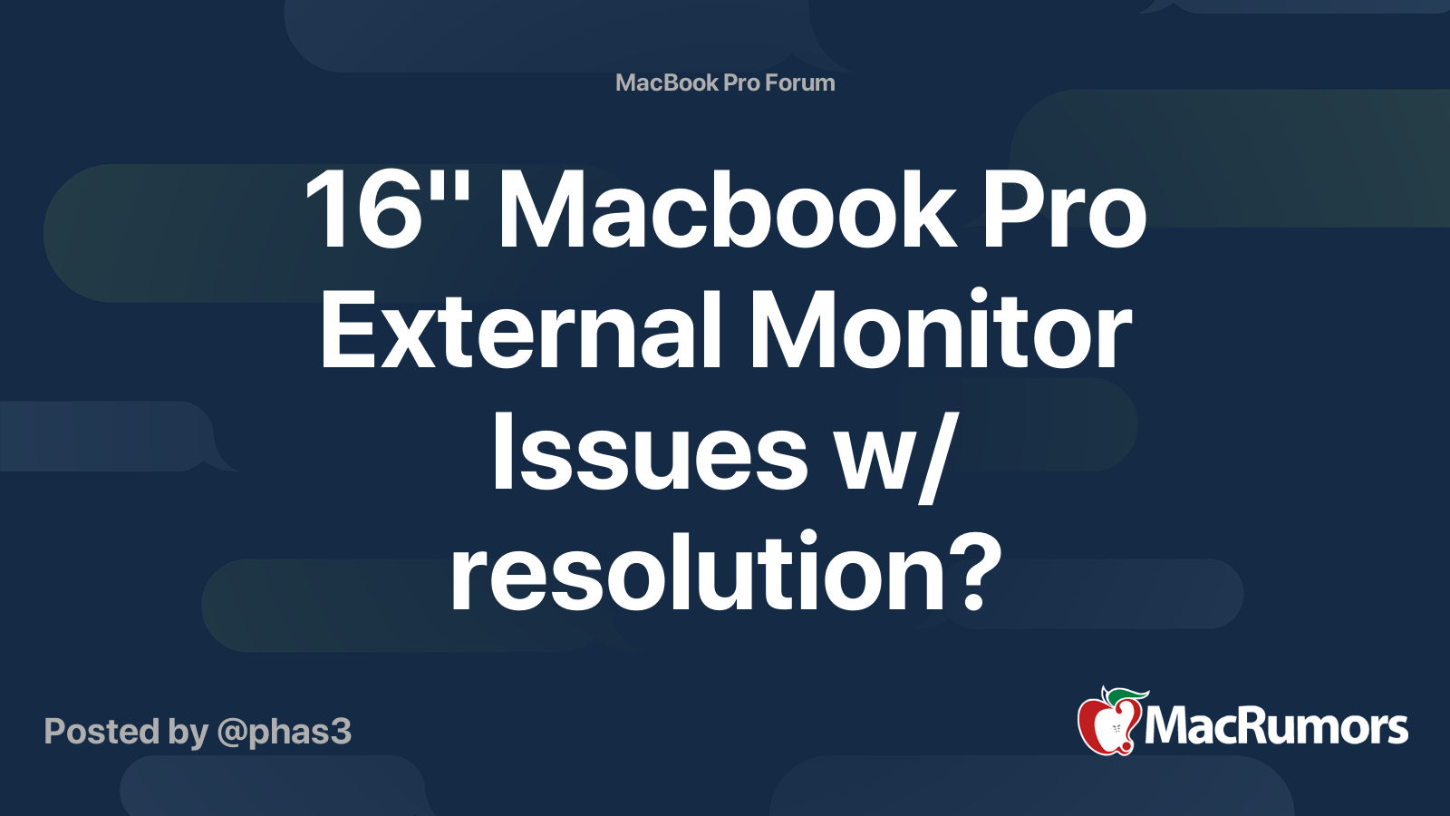 16" Macbook Pro External Monitor Issues w/ resolution? | MacRumors Forums